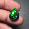 Natural Ethiopian Black Smoked Opal Cabochon| Pear| Size: 17x14mm | 5.7 Cts