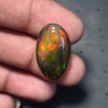 Natural Ethiopian Black Smoked Opal Cabochon| Oval| Size: 25x14mm | 15.6 Cts