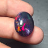 Natural Ethiopian Black Smoked Opal Cabochon| Oval| Size: 21x15mm | 13.2 Cts