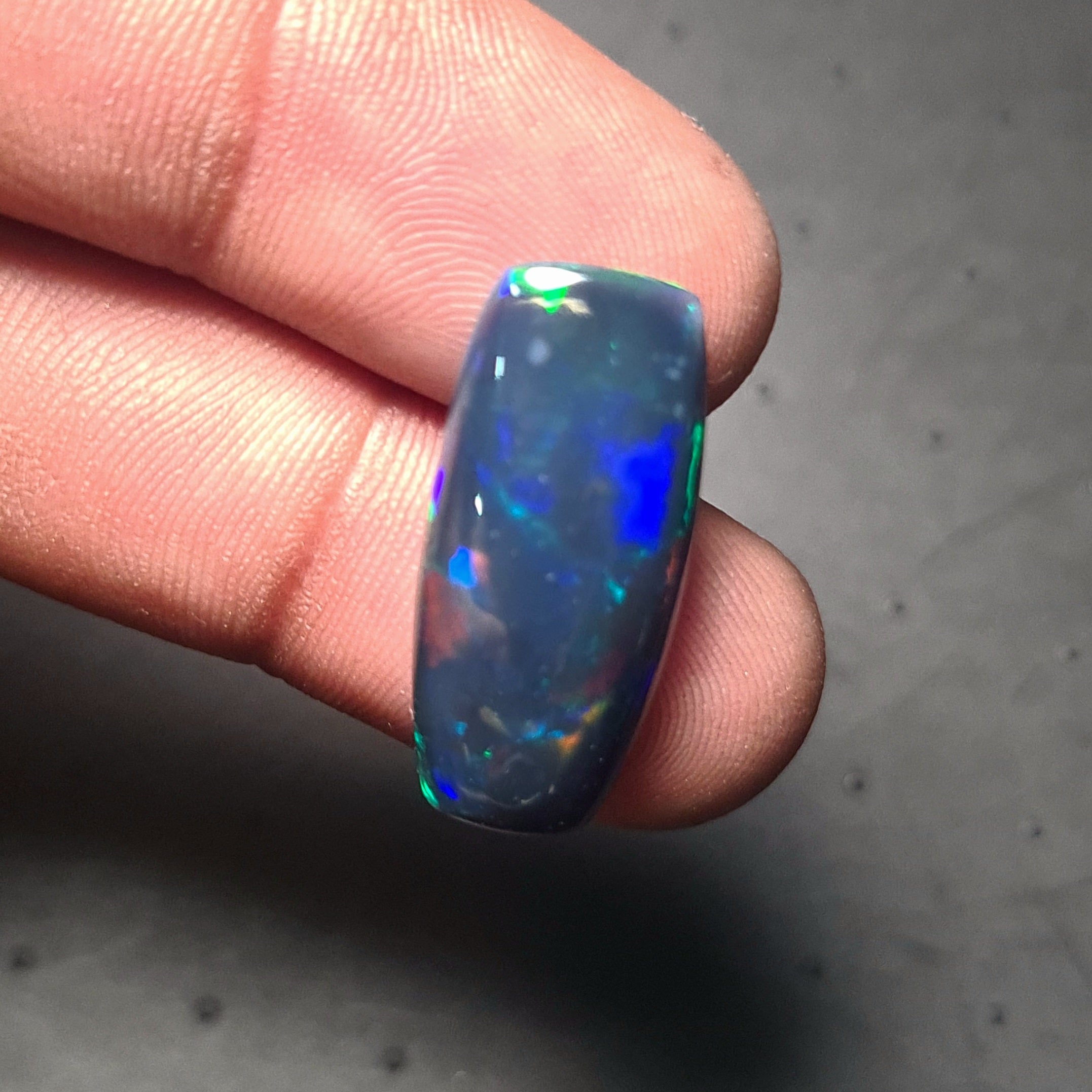 Natural Ethiopian Black Smoked Opal Cabochon| Rectangle| Size: 25x11mm | 8 Cts