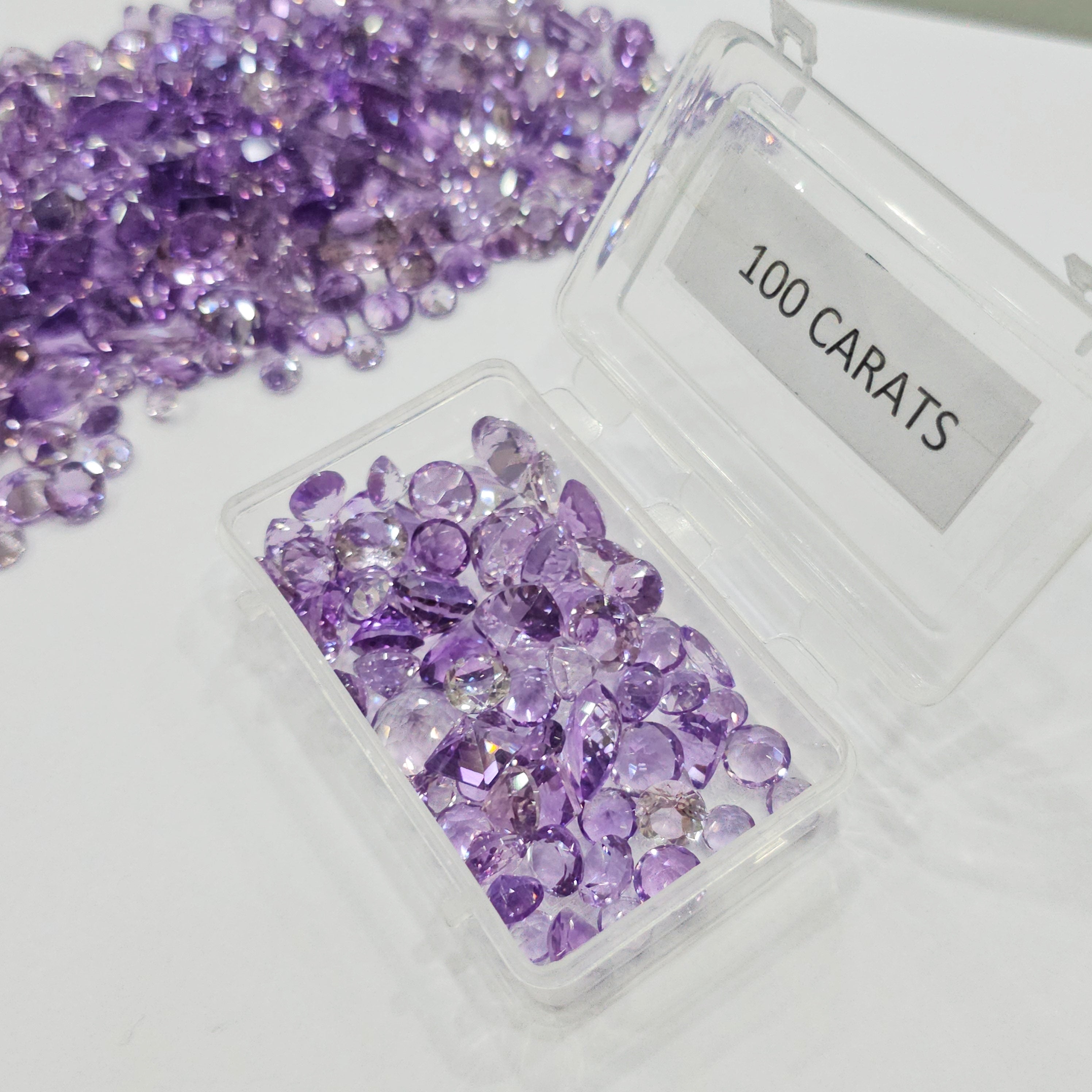 100 Cts Amethyst Scoop of Amethyst Faceted Flawless | 50-60 Pcs