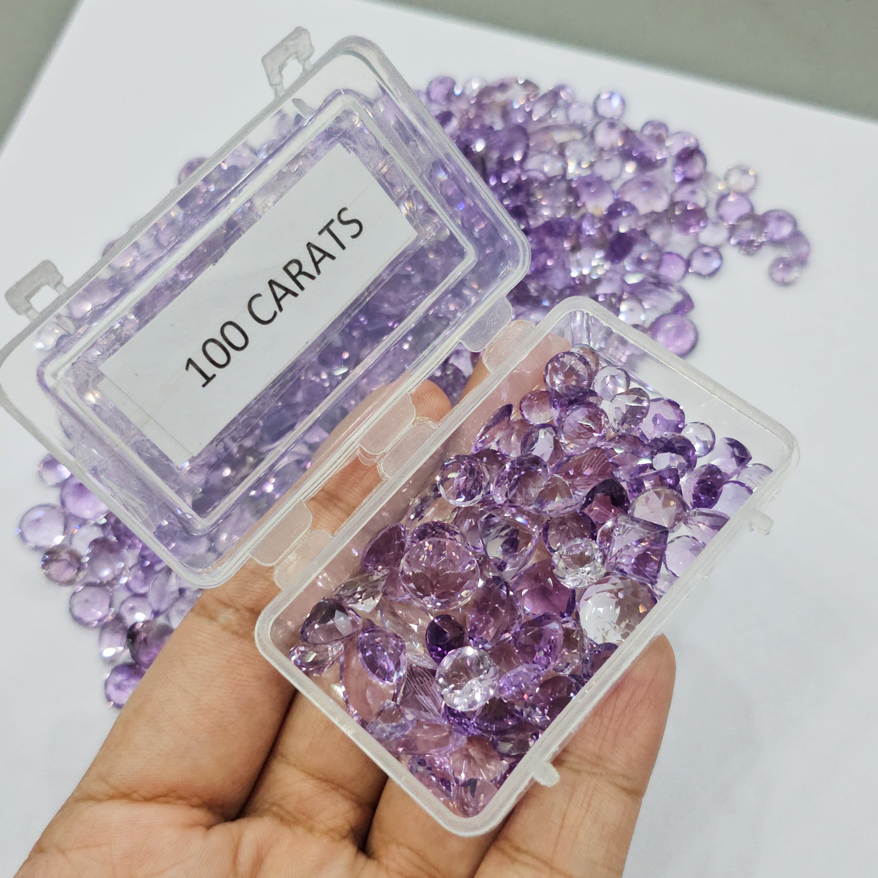 100 Cts Amethyst Scoop of Amethyst Faceted Flawless | 50-60 Pcs