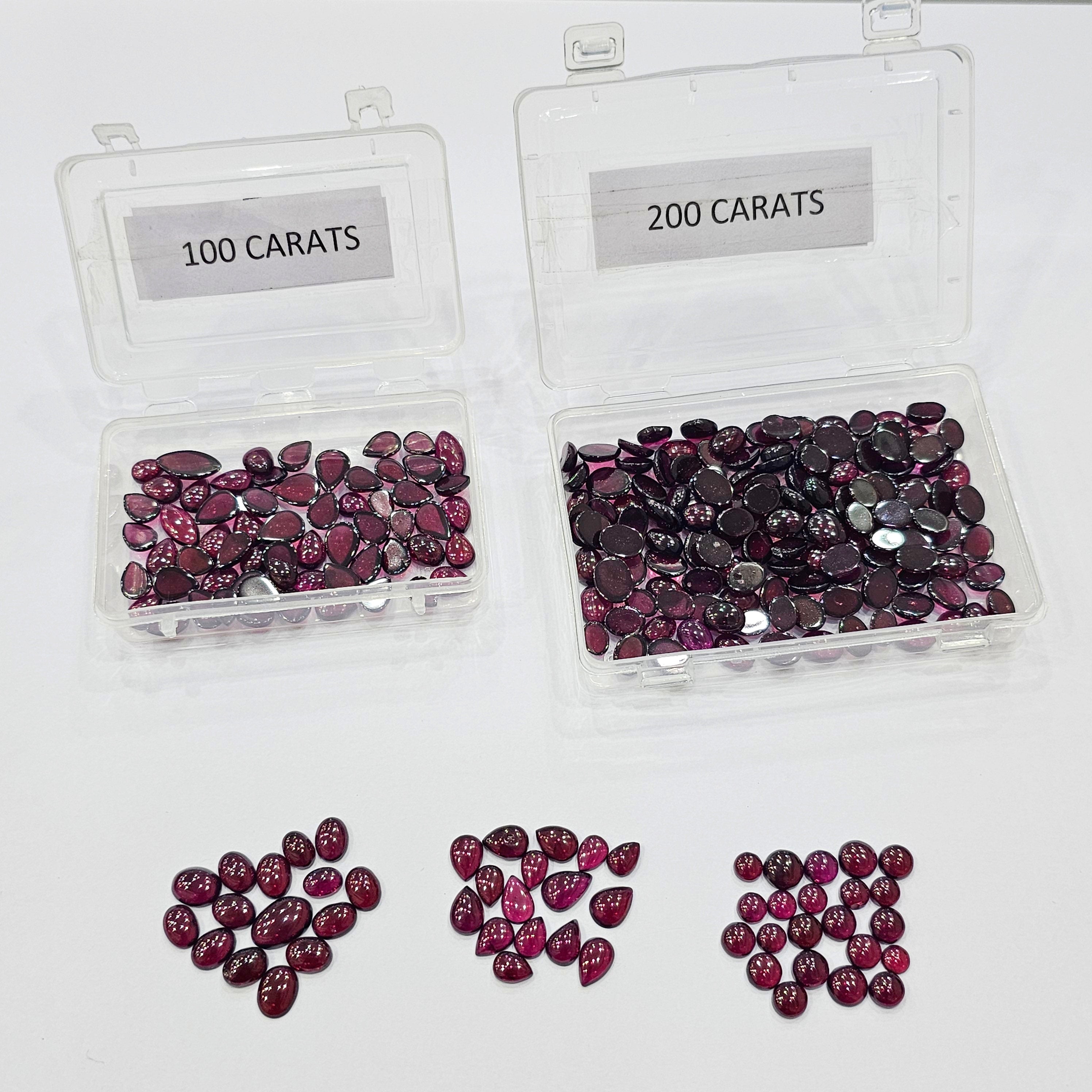 100 Cts scoop of Natural Pyrope Garnets cabs 5-9mm | 60-70 Pcs