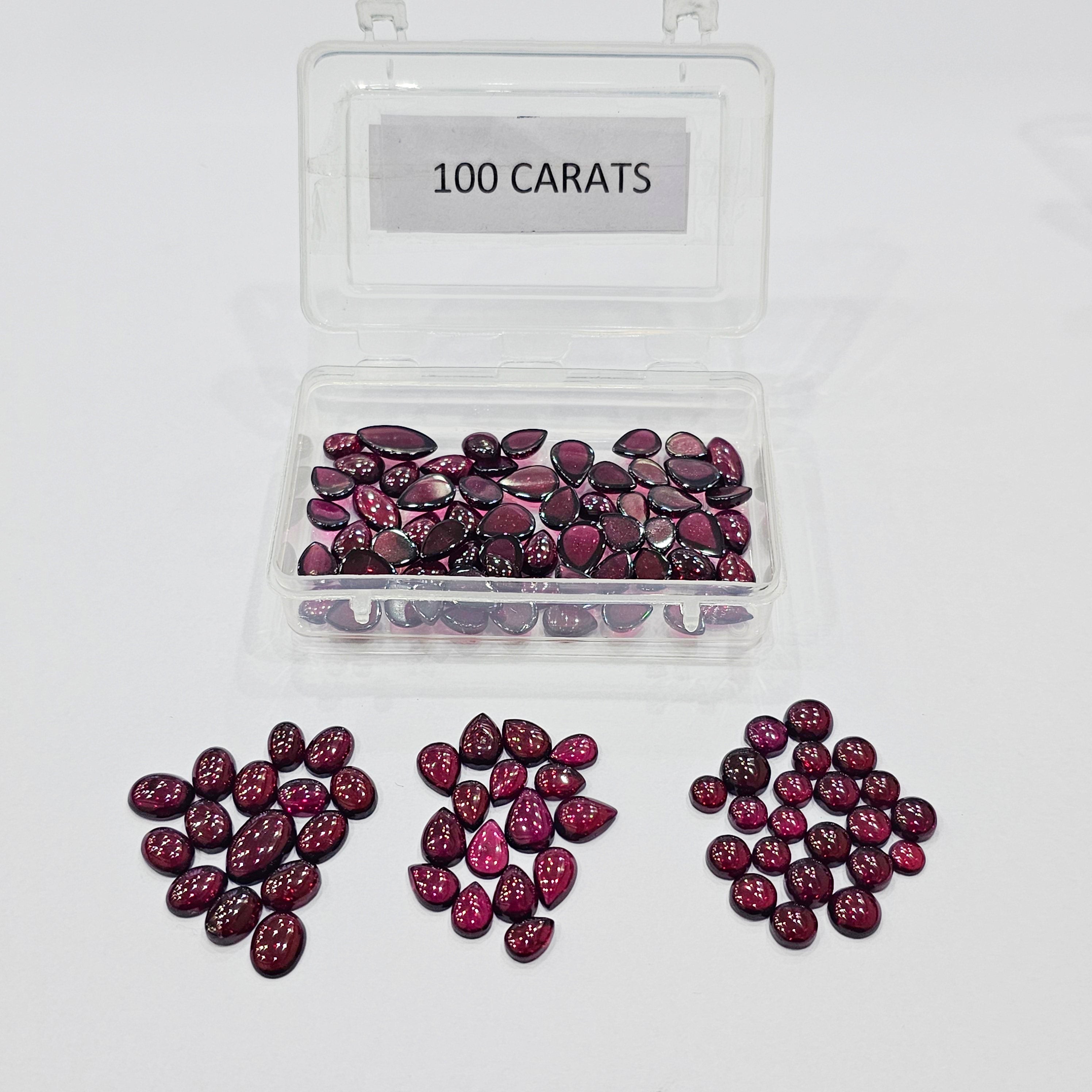 100 Cts scoop of Natural Pyrope Garnets cabs 5-9mm | 60-70 Pcs