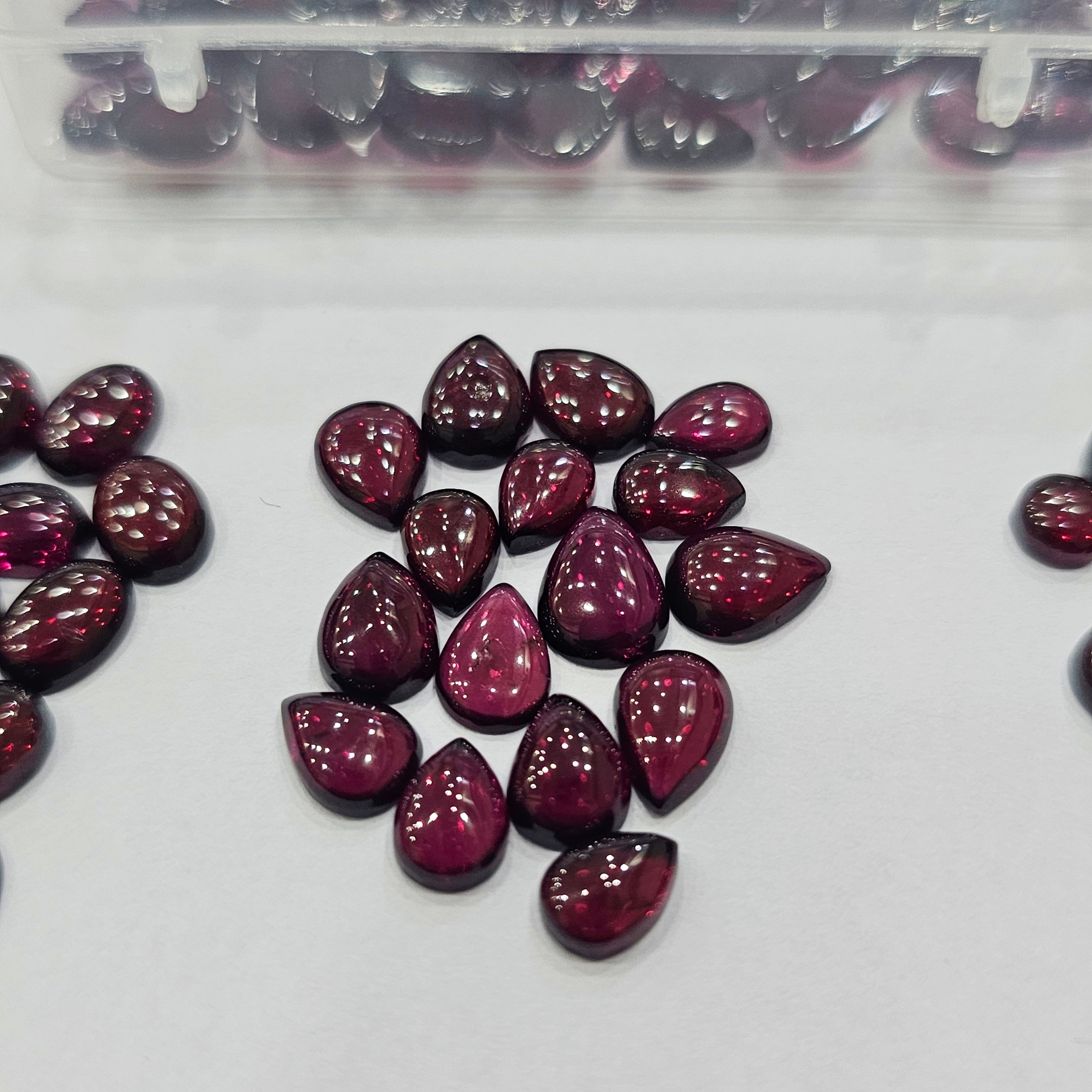 100 Cts scoop of Natural Pyrope Garnets cabs 5-9mm | 60-70 Pcs