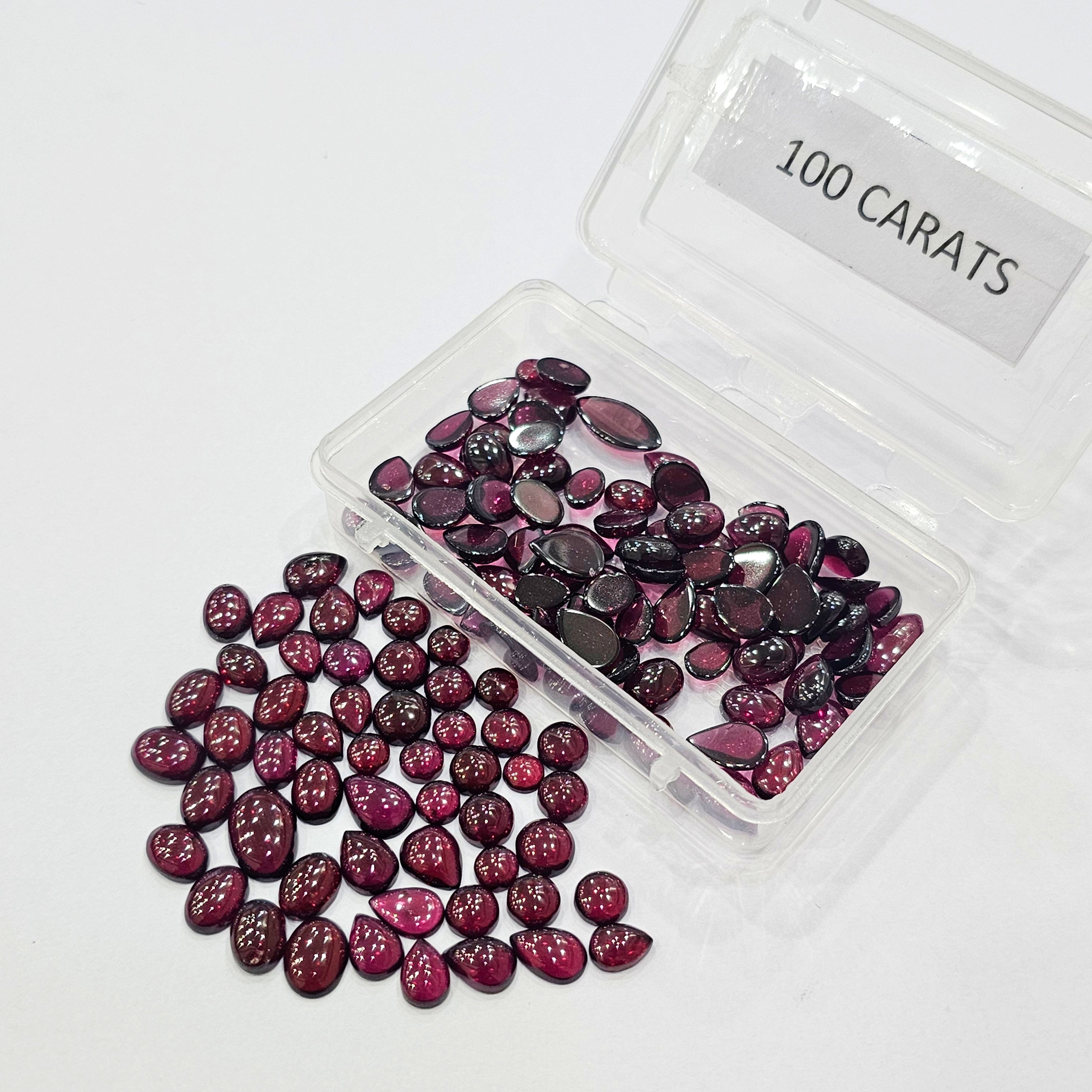 100 Cts scoop of Natural Pyrope Garnets cabs 5-9mm | 60-70 Pcs