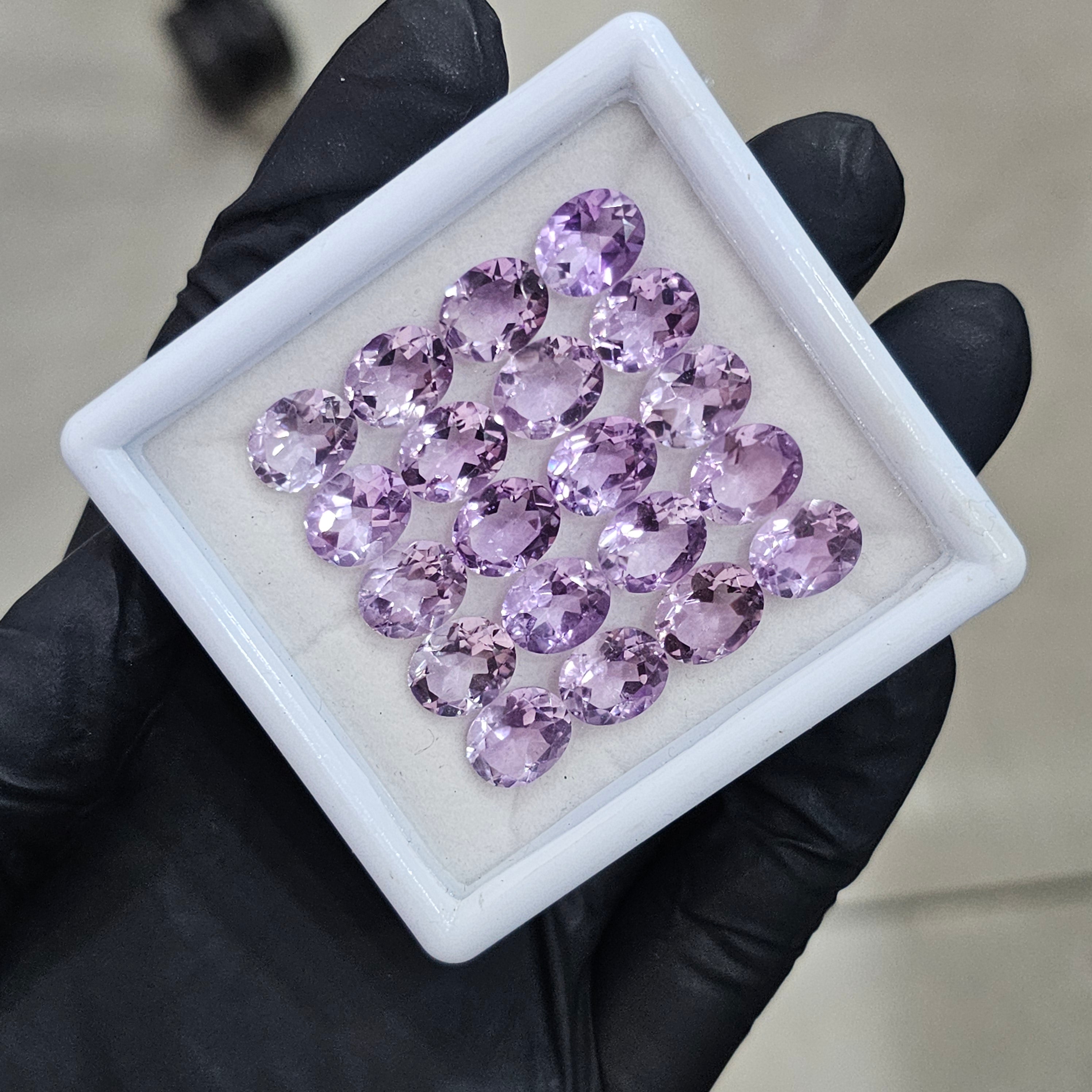 20 Pcs Of Natural Amethyst Faceted | Shape: Oval| Size: 10x8mm