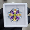 17 Pcs Of Natural Peridot, Blue Topaz, Amethyst & Citrine Faceted | Shape: Mix| Size:4-8mm