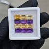 12 Pcs Of Natural Amethyst & Citrine Faceted | Shape: Rectangle| Size:8x6mm