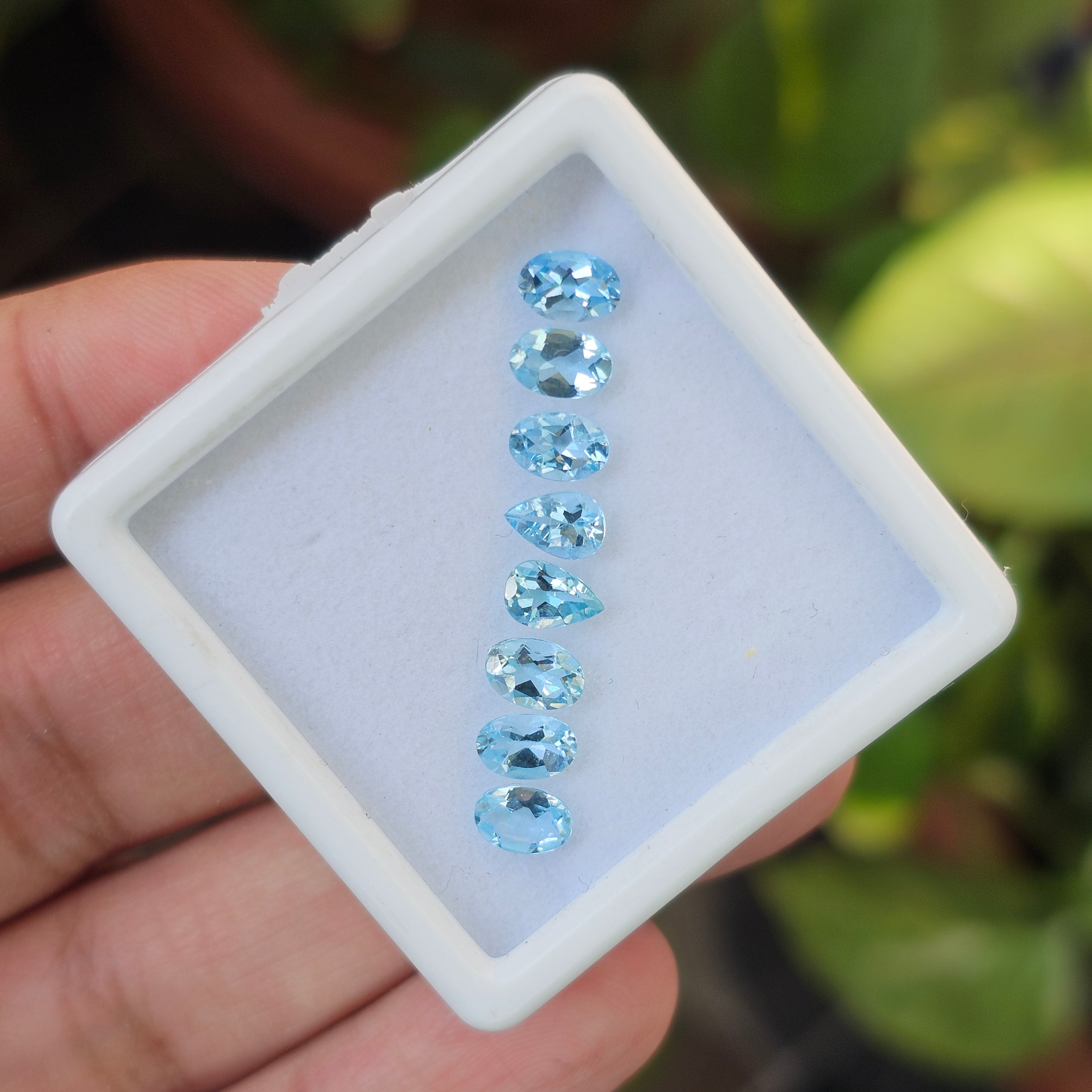 8 Pcs Of Natural Blue Topaz Faceted | Shape: Mix | Size: 6x4mm