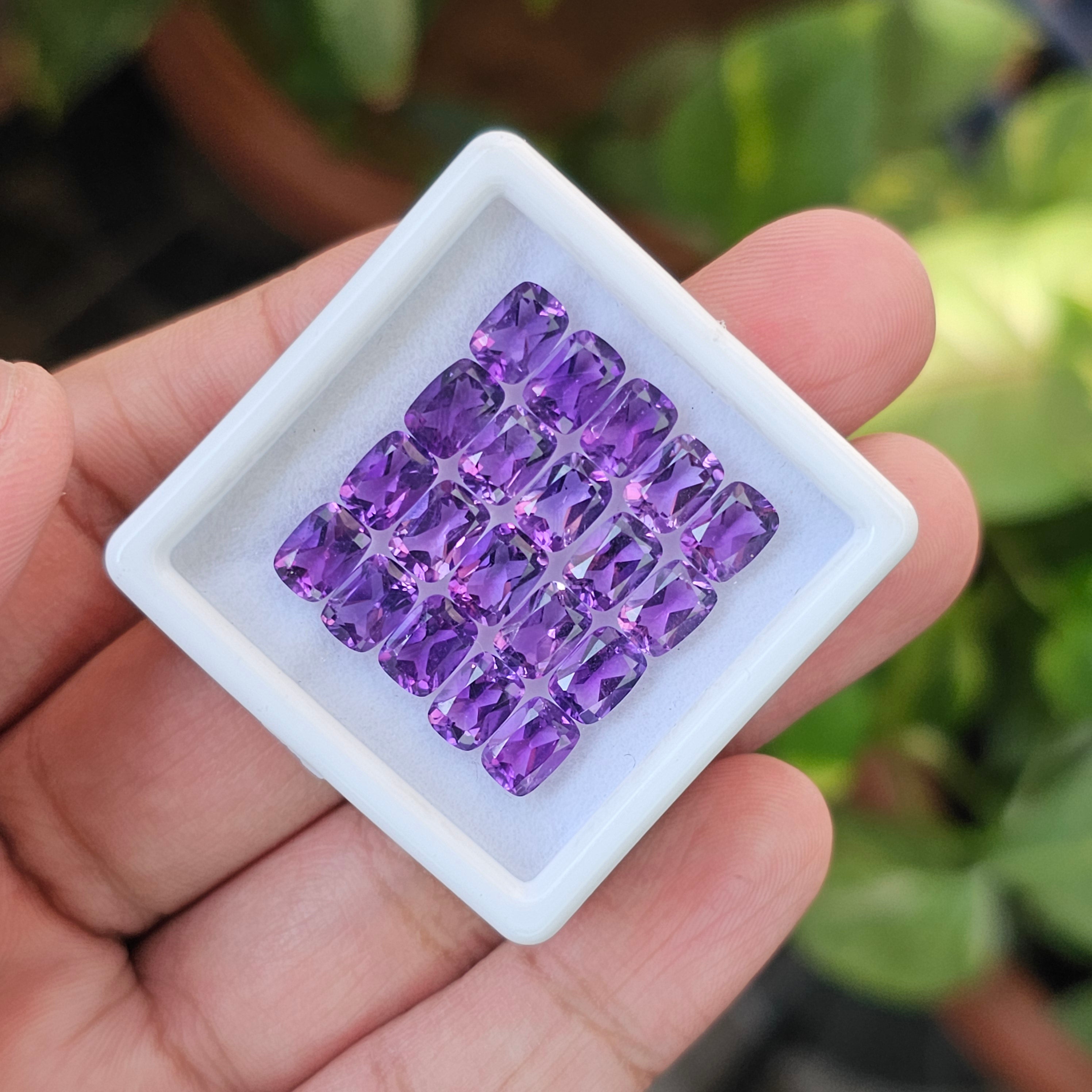 20 Pcs Of Natural Amethyst Faceted | Shape: Rectangle | Size: 7x5mm