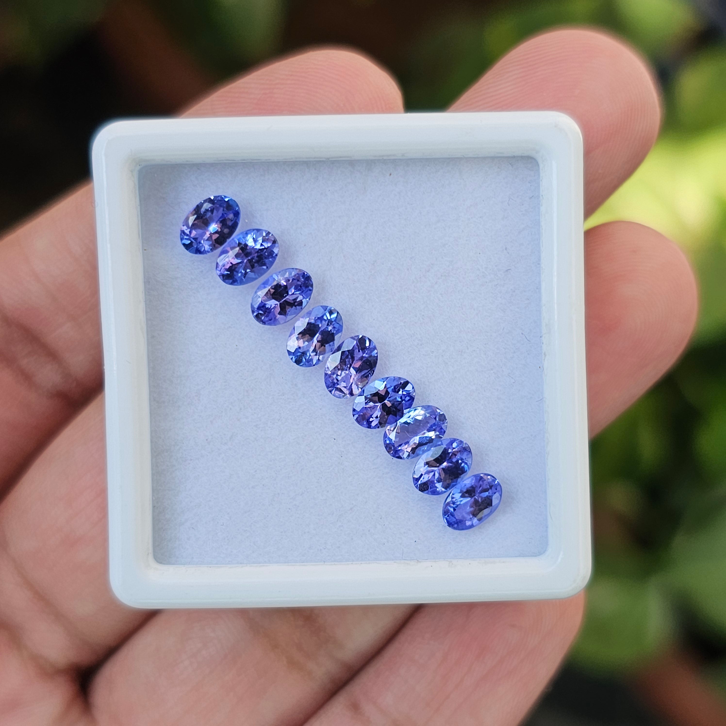 9 Pcs Of Natural Tanzanite Faceted | Oval Shape | Size:6x4mm