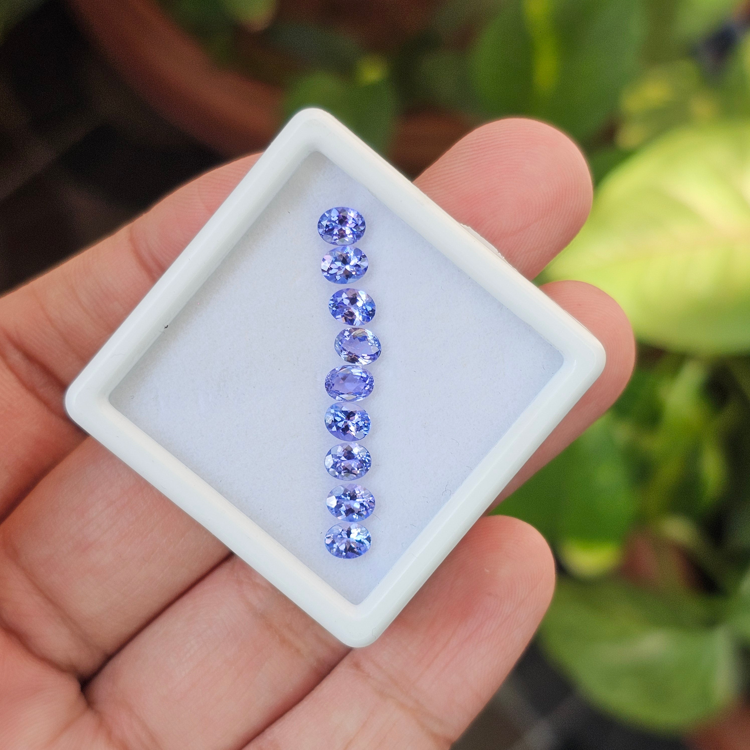 9 Pcs Of Natural Tanzanite Faceted | Oval Shape | Size:5x4mm