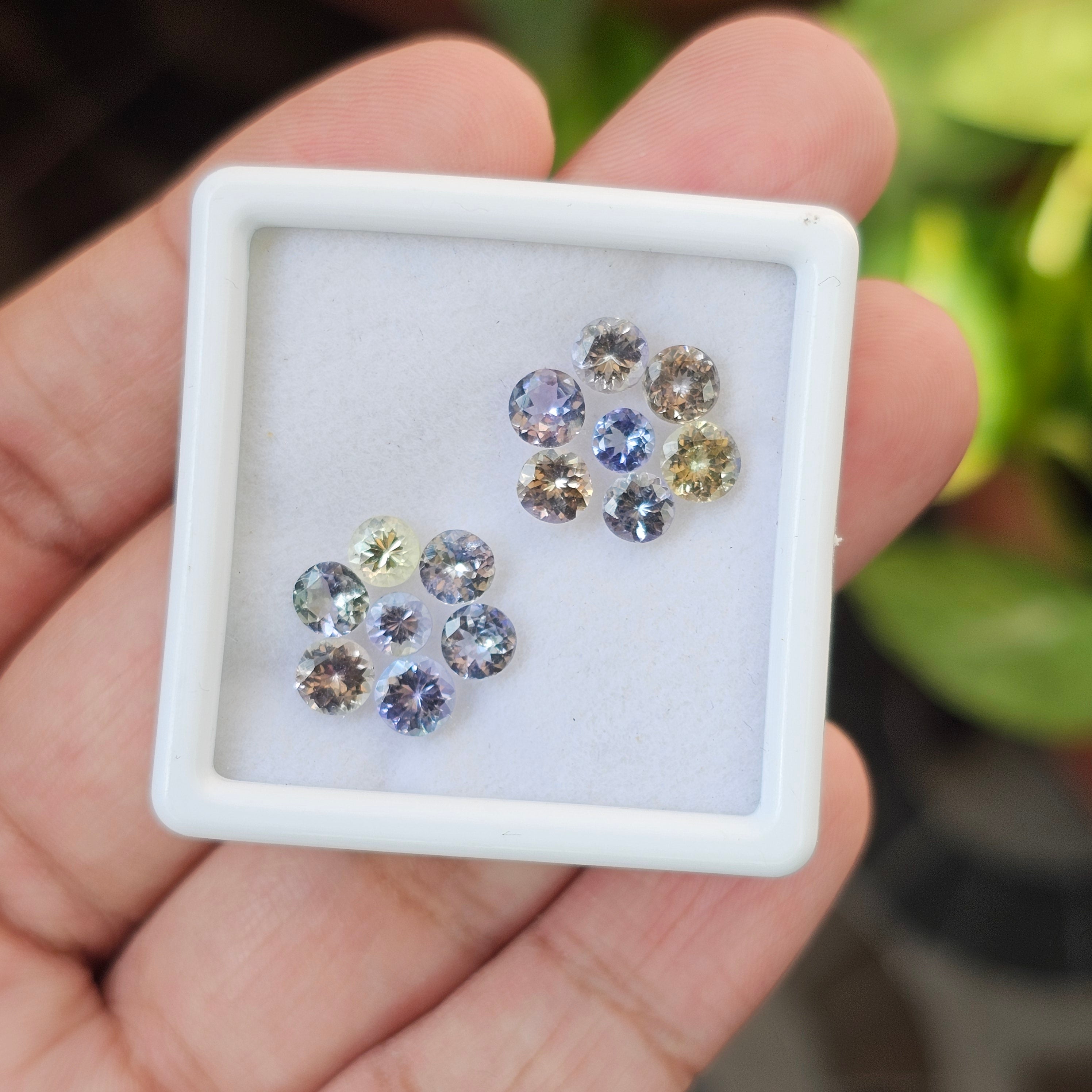 14 Pcs Of Natural Unheated Tanzanite Faceted | Shape: Round | Size: 4-5mm