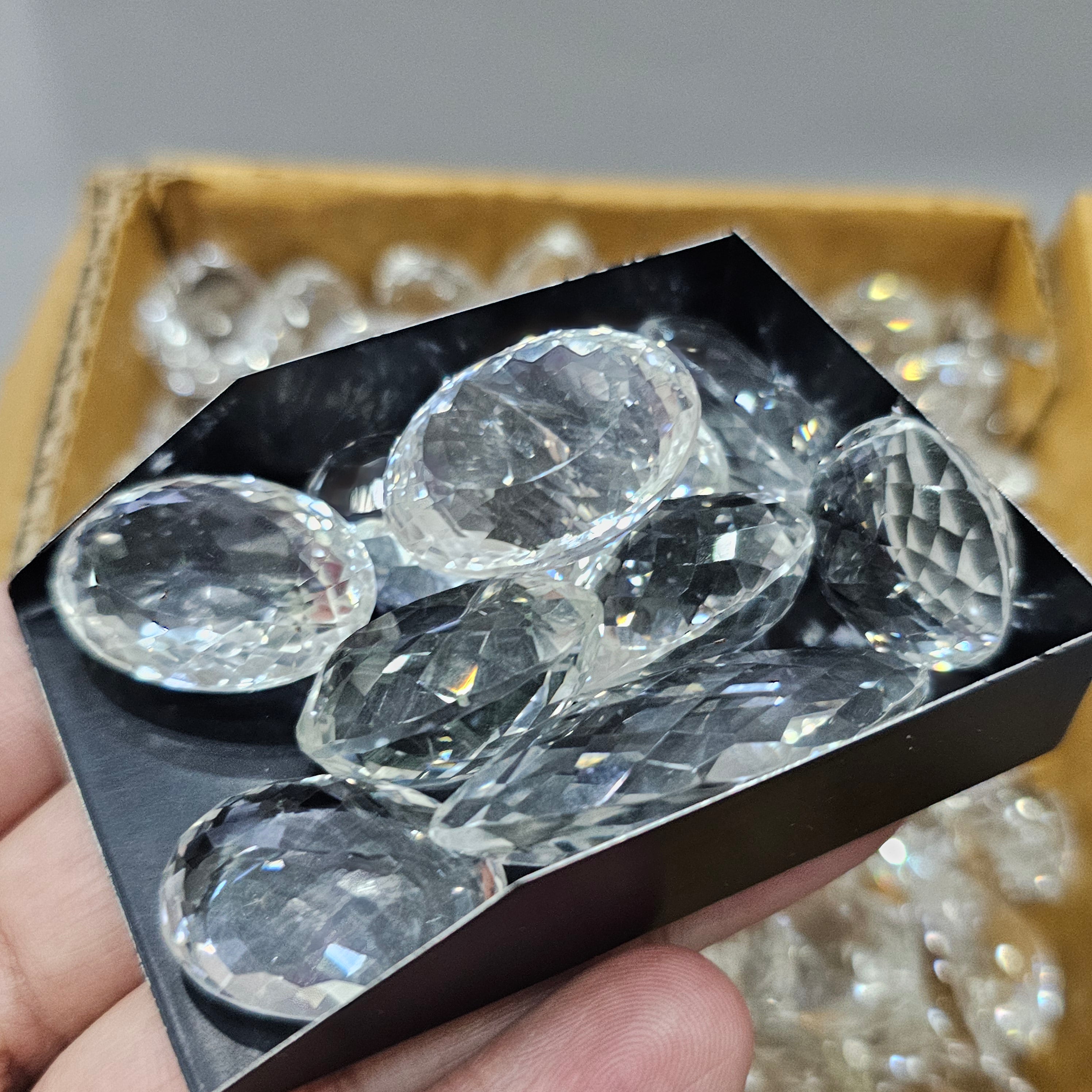 100 Grams if Fine White Clear Quartz from Sri Lanka | Faceted eye clean |16-30mm