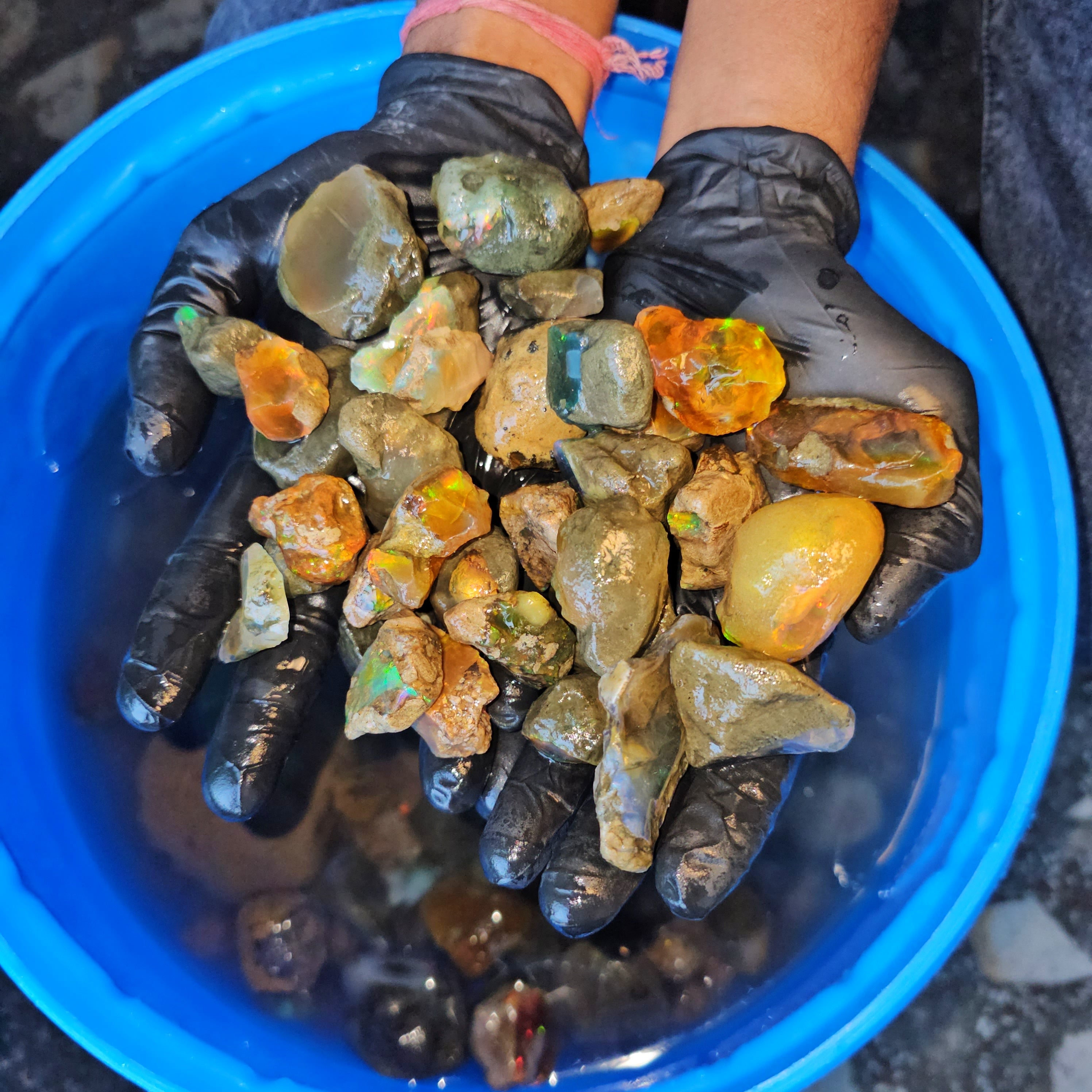 200 Grams of Natural Ethiopian Water Opal | Specimen Grade | Big Chunks | 8-10 Pcs