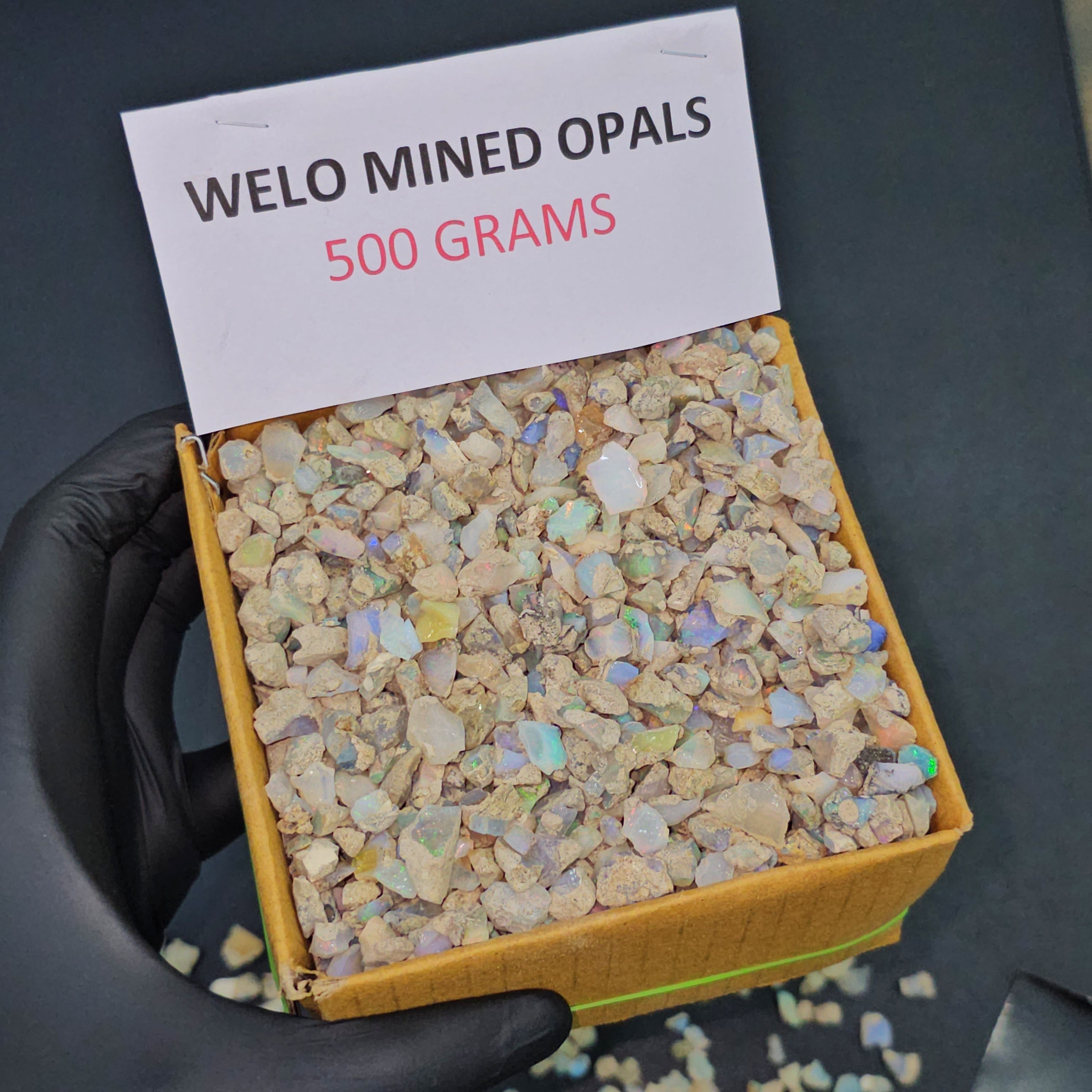 500 Grams of Welo Mined Raw Opal Box | Natural Earth Mined | 2000 Pieces