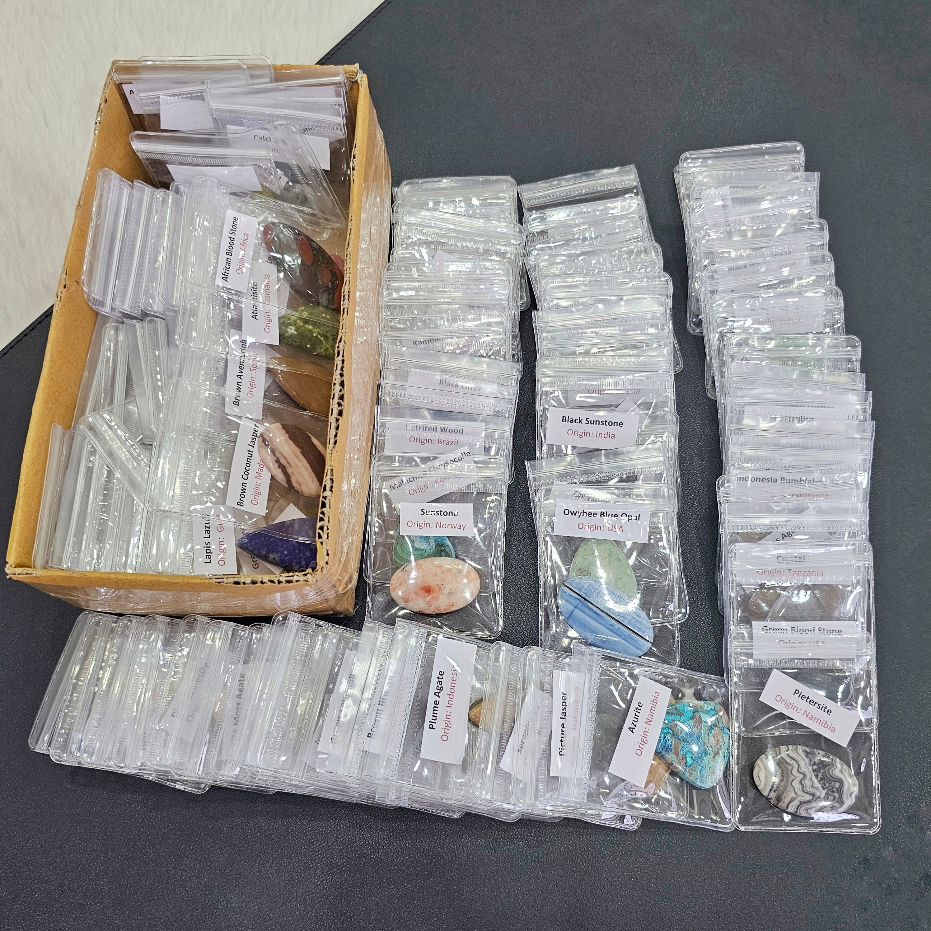 Ultimate 100 Pcs Cabochons box | 100 Unique Gemstones Labeled with origins