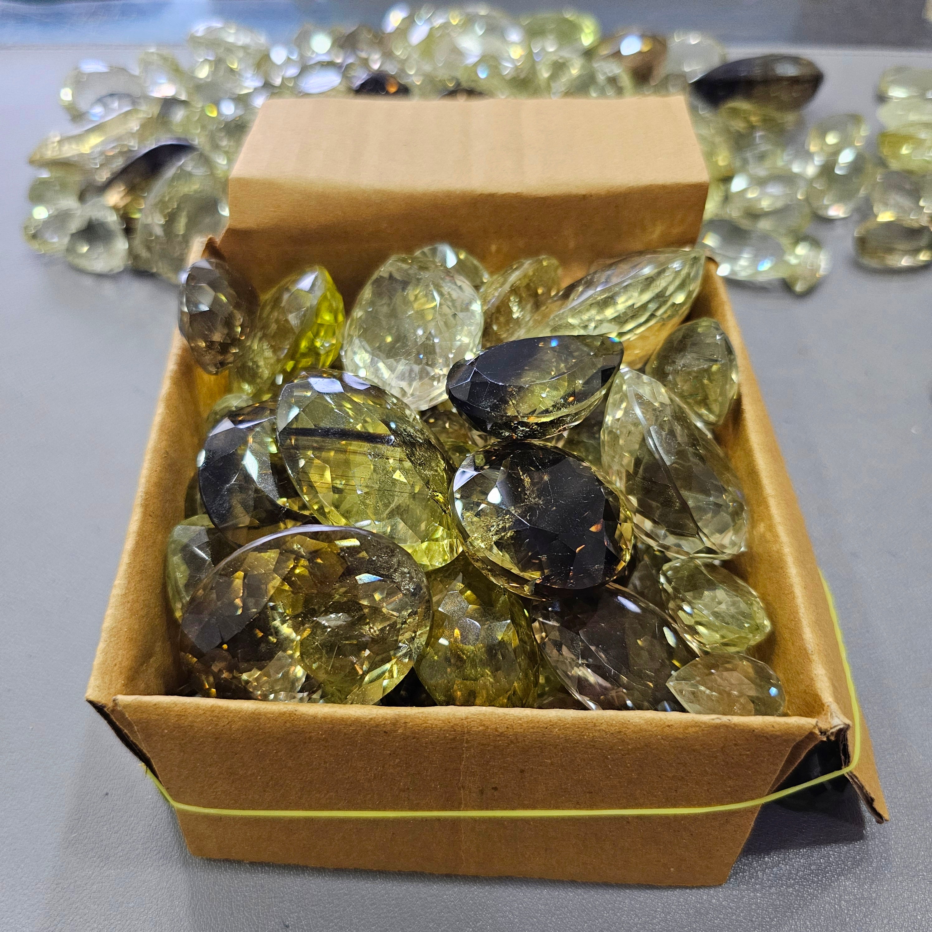 250 Grams/ 500 Grams of Phantom Quartz Faceted Stones from Brazil