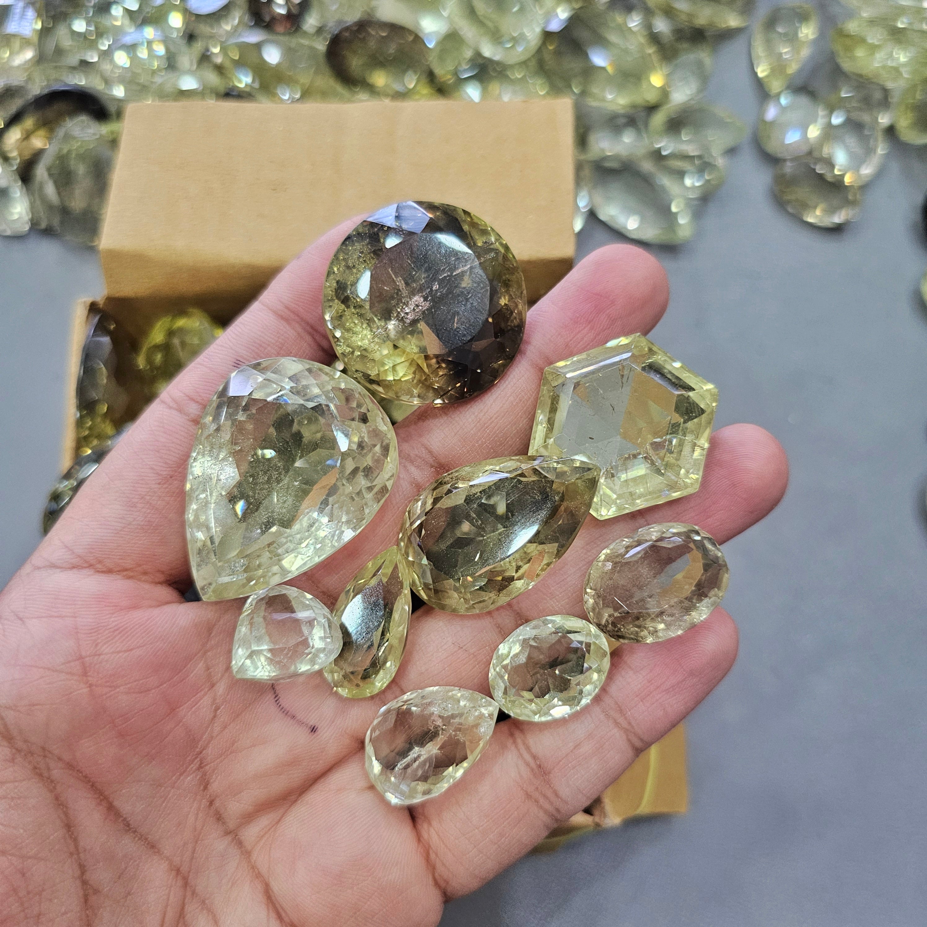 250 Grams/ 500 Grams of Phantom Quartz Faceted Stones from Brazil