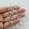 21 Pcs Natural Clear Quartz Checker Cut | Pear | Size: 20x15mm