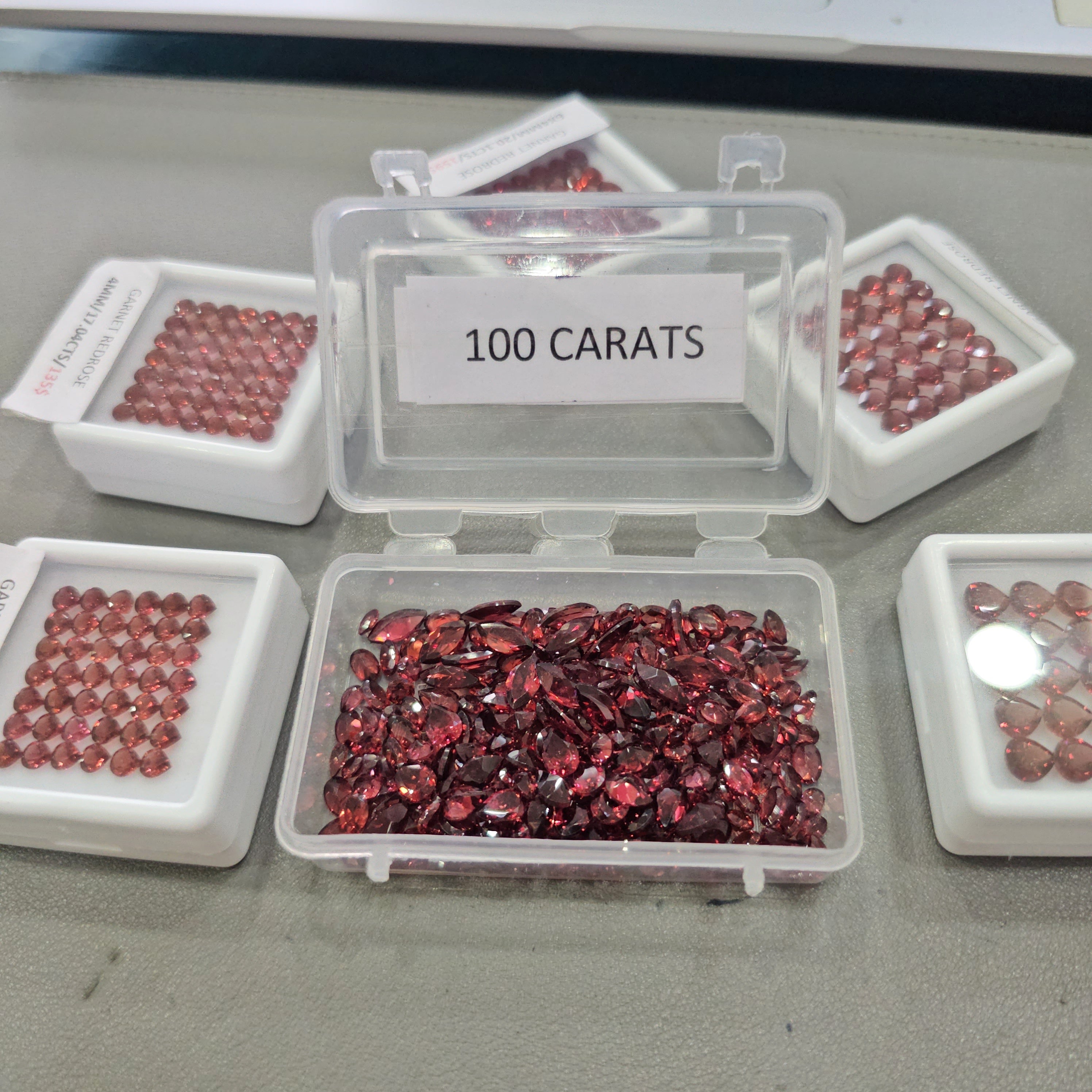 100 Carats of Red Rose Garnets | 150 Pcs approx | 3mm to 9mm sizes - The LabradoriteKing