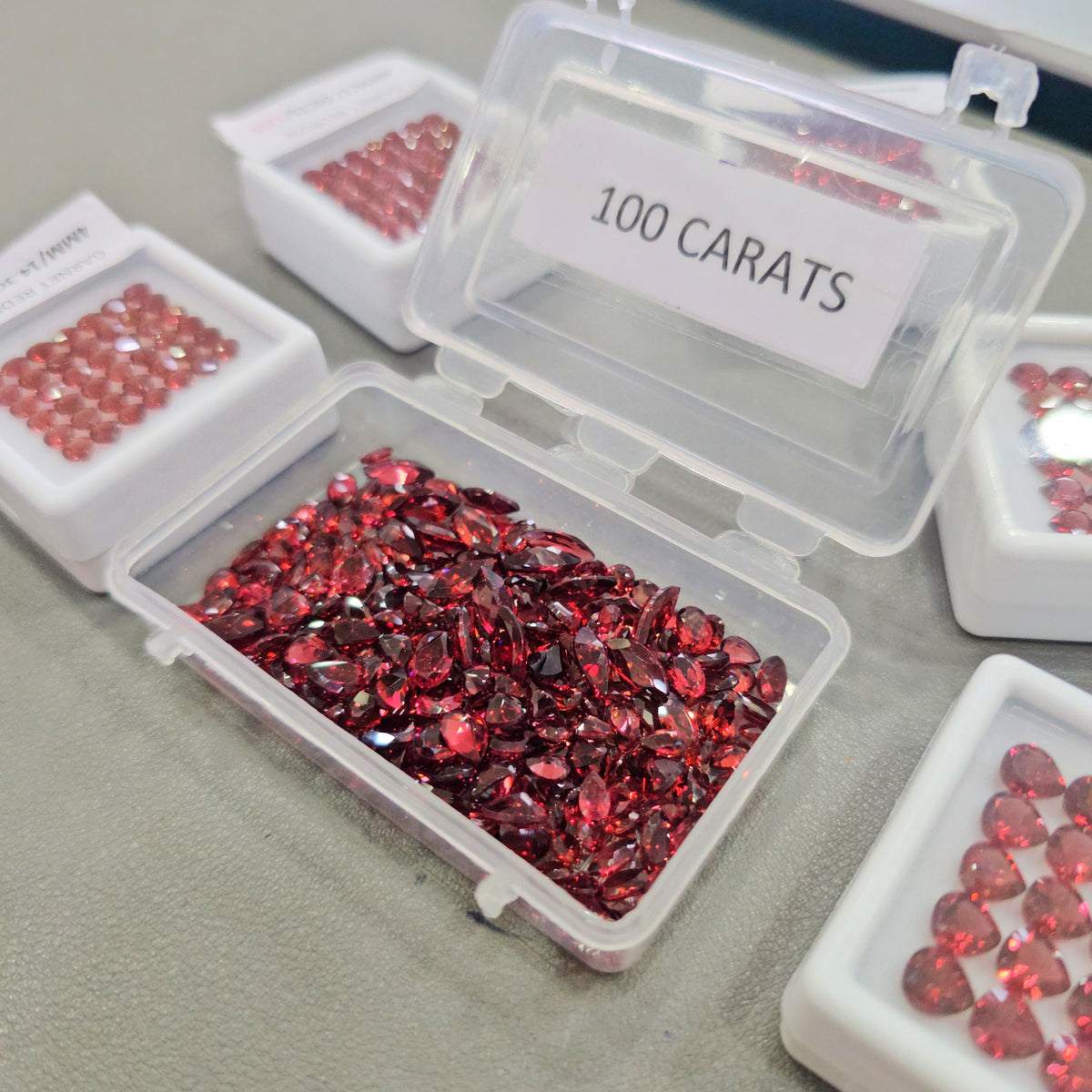 100 Carats of Red Rose Garnets | 150 Pcs approx | 3mm to 9mm sizes ...