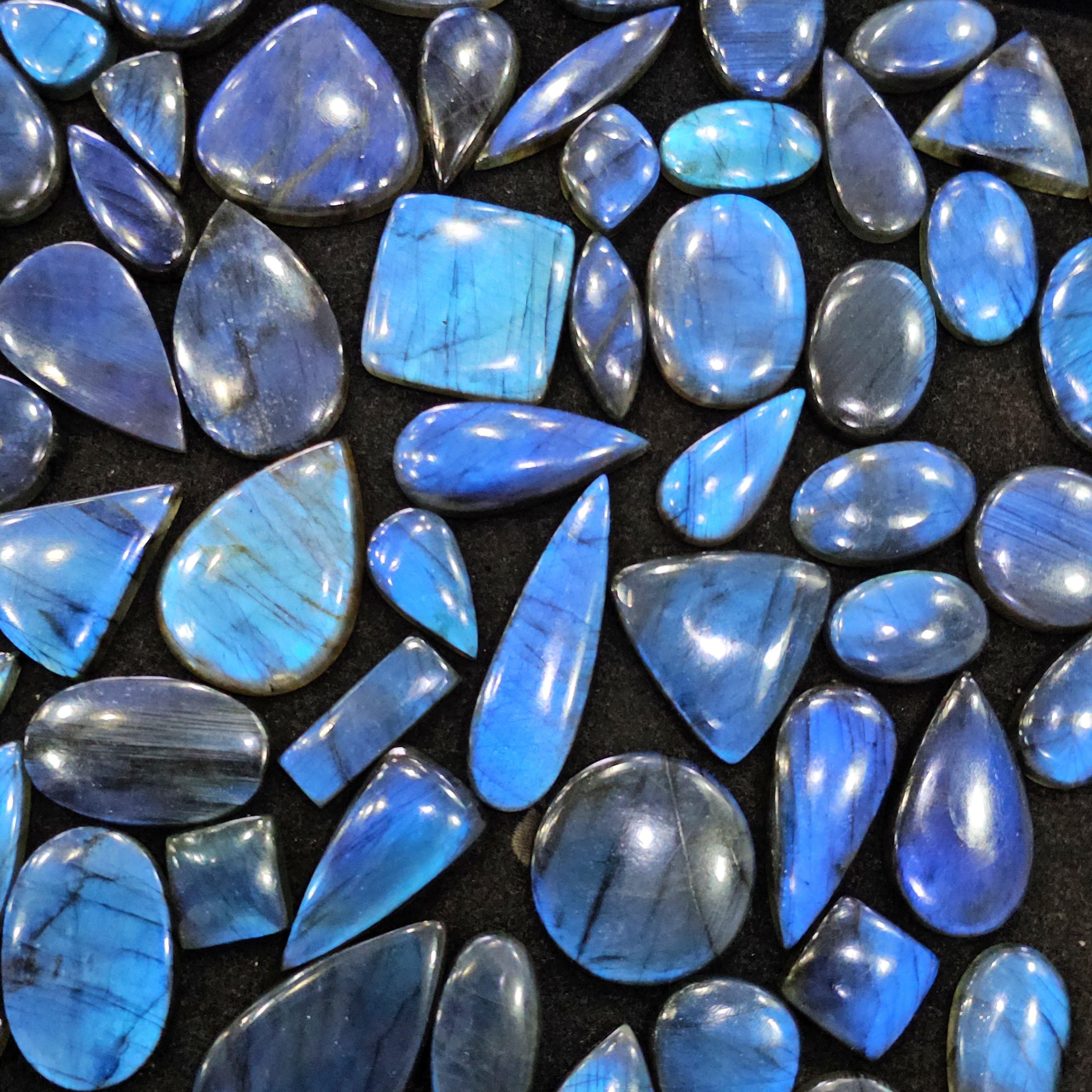 500 Grams Natural Deepest Blue Labradorite | 20–50mm | 50–60Pcs - The LabradoriteKing