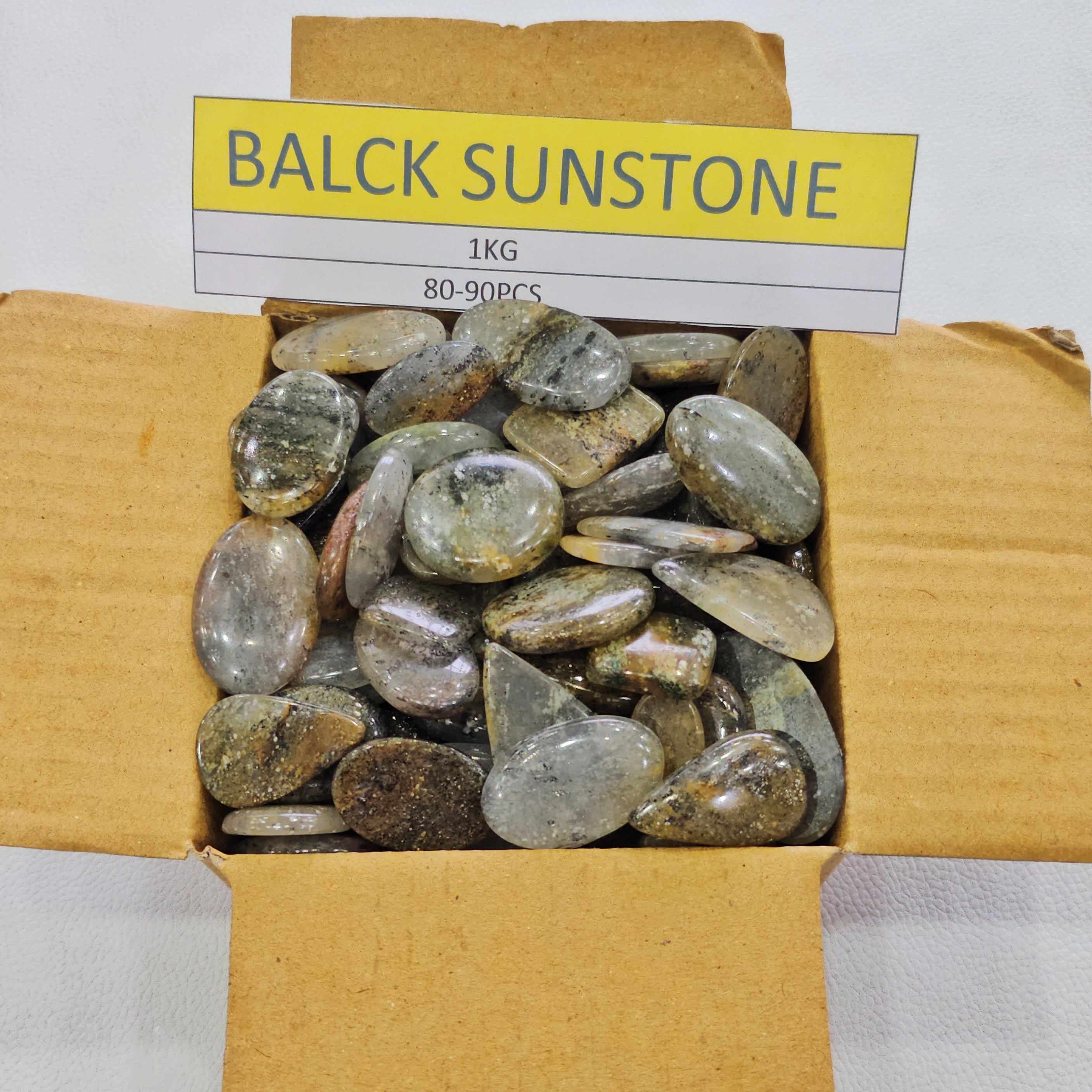 1KG Natural Black Sunstone Gemstones | 15–45mm | 80–90 Pcs