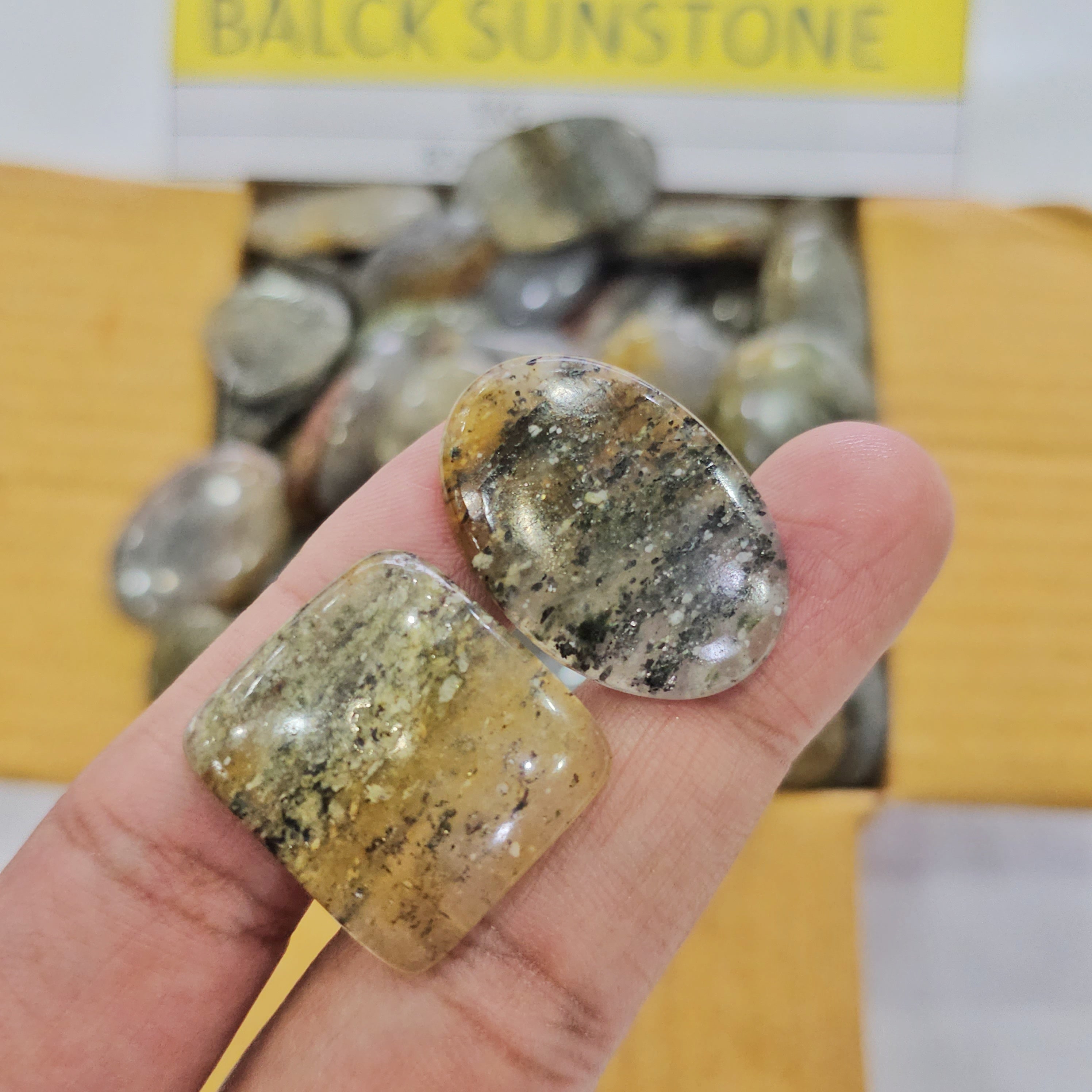 1KG Natural Black Sunstone Gemstones | 15–45mm | 80–90 Pcs