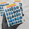 1 Card of Natural Deep Blue Apatite Cabochons | 10–25mm | Mixed Shapes