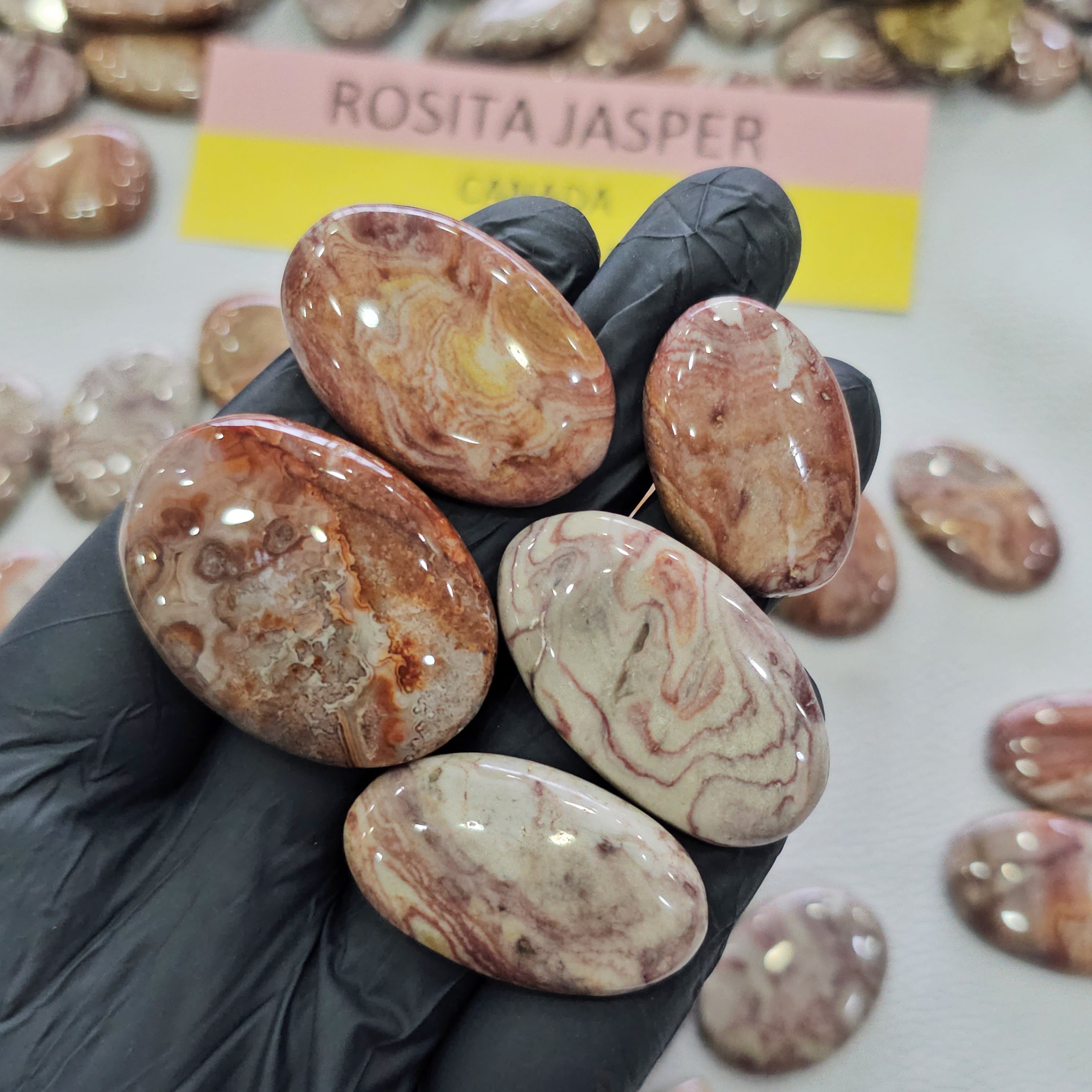 100 Grams Natural Rosita Jasper Gemstones | 20–45mm | 12–15 Pcs | Mixed Shapes