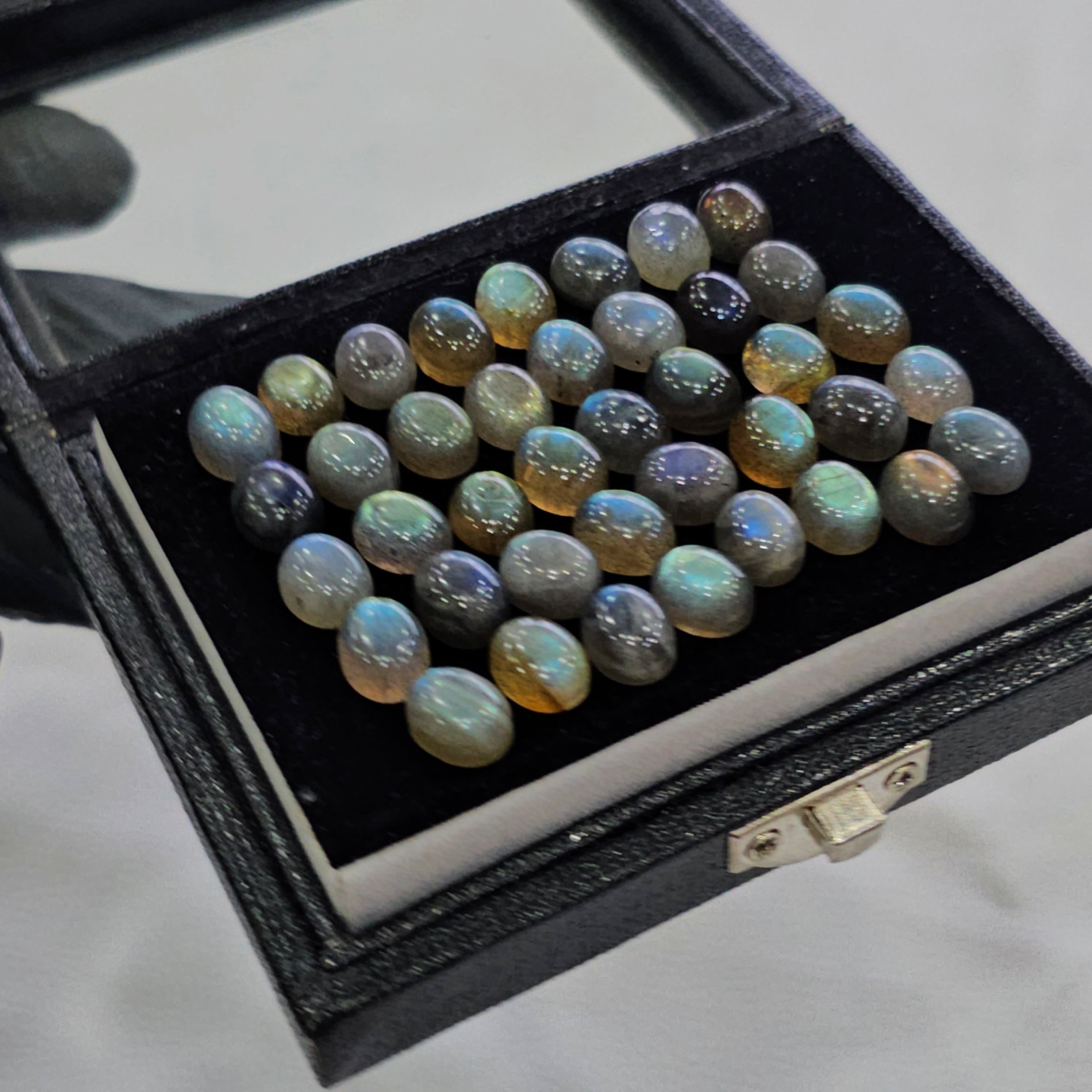 40 Pcs Labradorite Cabochons | 10x8mm | Oval Shape Gemstones