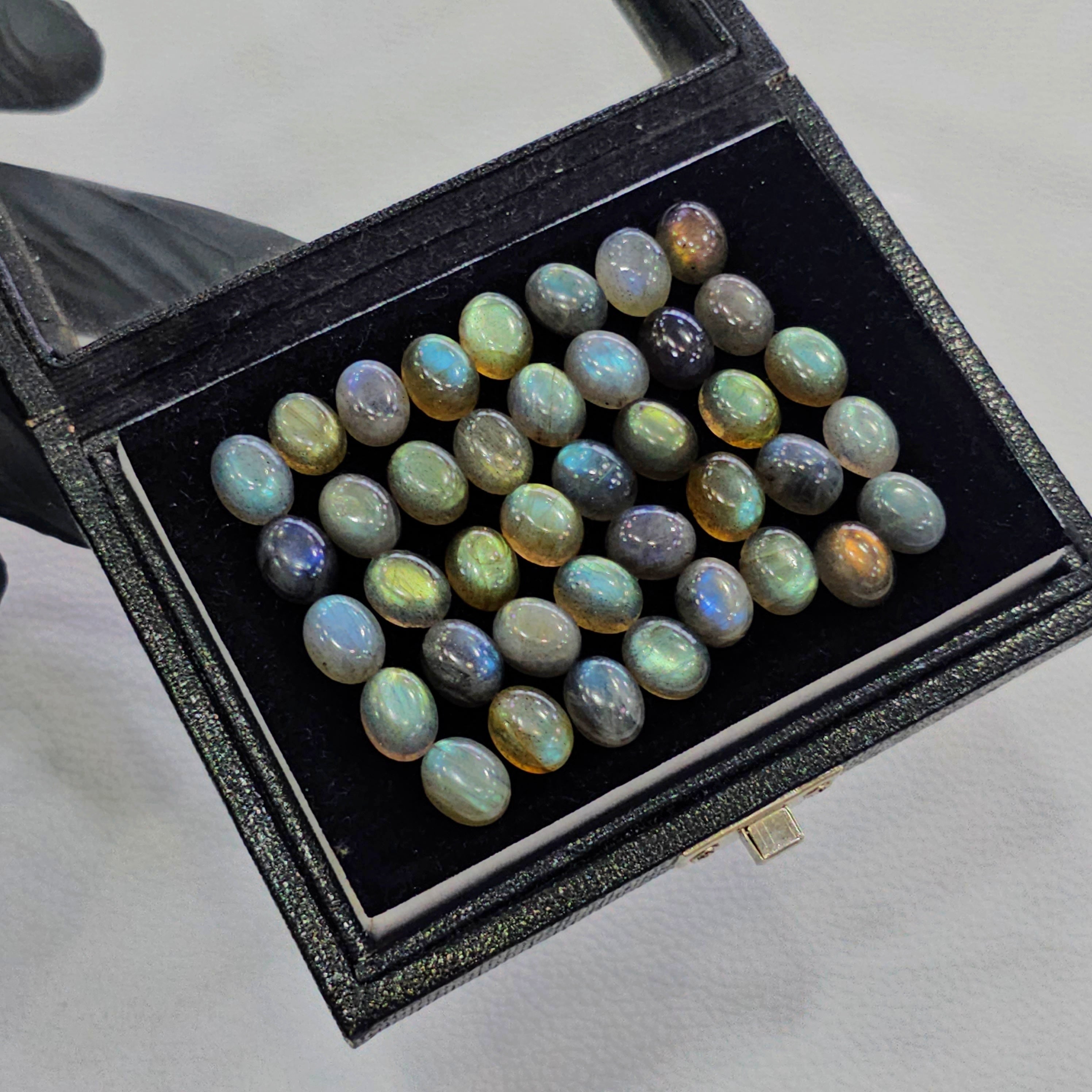 40 Pcs Labradorite Cabochons | 10x8mm | Oval Shape Gemstones