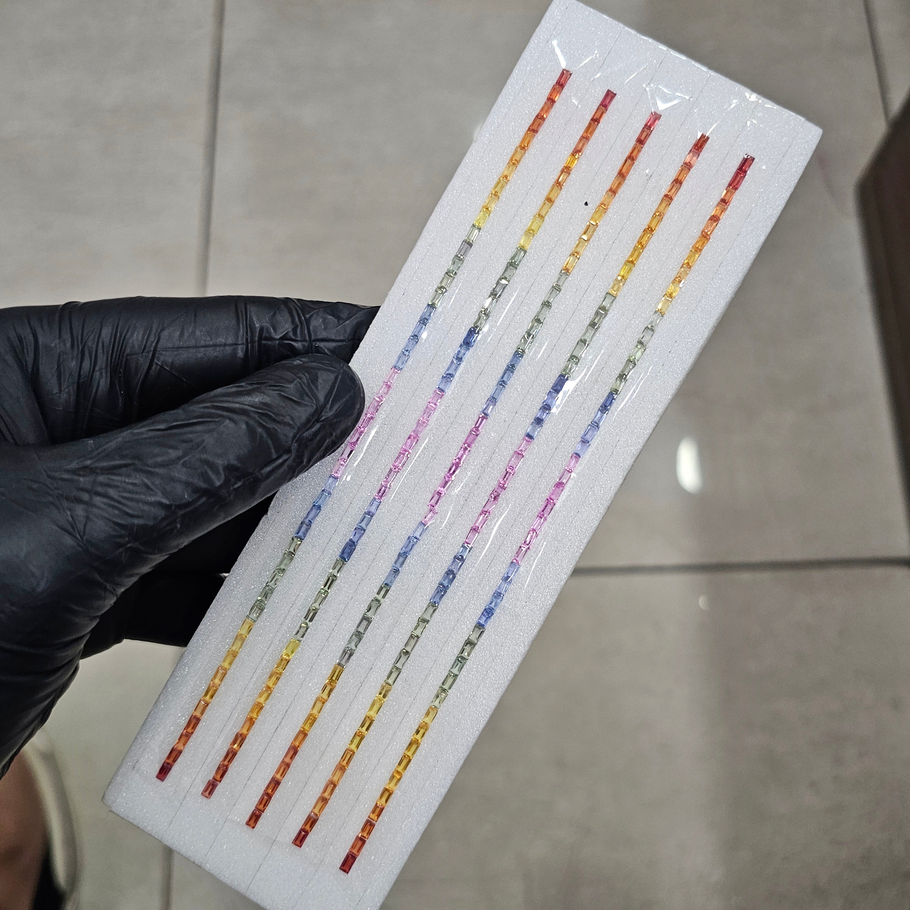 Natural Rainbow Sapphire 7'' Inches Line  | One Line is 3.5x2mm | 6cts