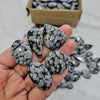 500 Grams / 1Kg of Natural Snowflake Obsidian Cabochons | 22–45mm | 60–80 Pcs | Mixed Shapes