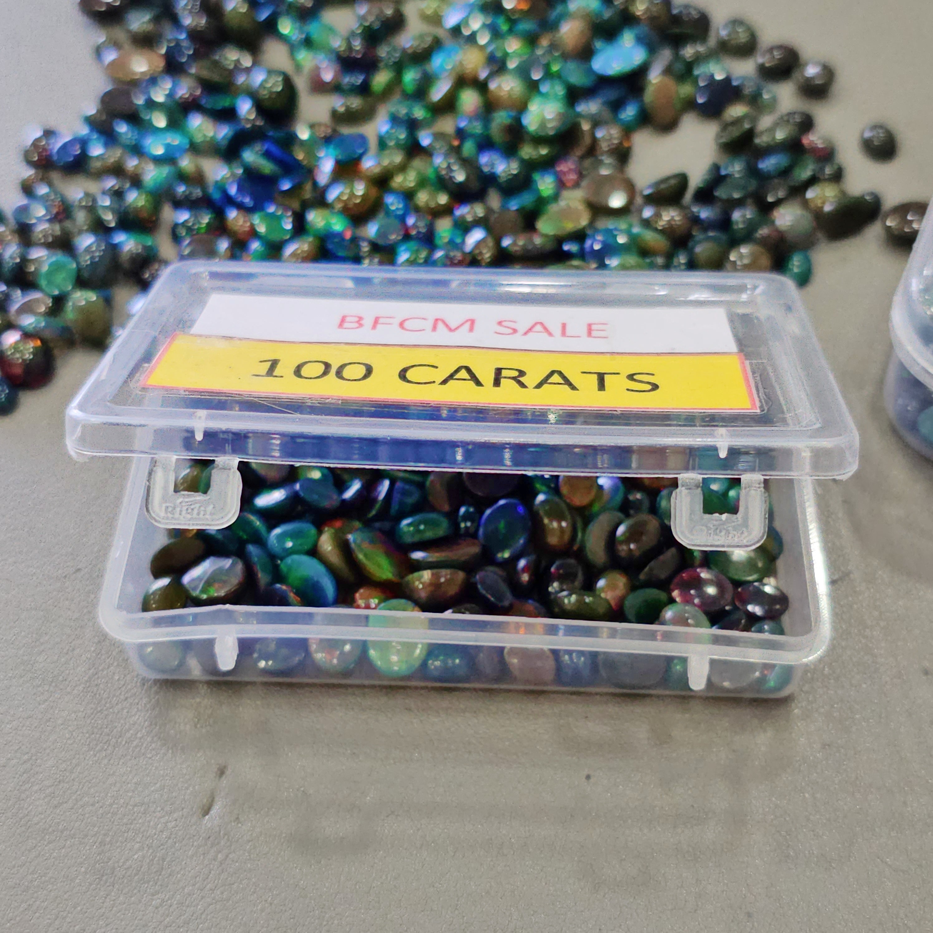 Week 1: 50Cts of Natural Black Opal Cabochons | 5–9mm | 50–60 Pcs | M