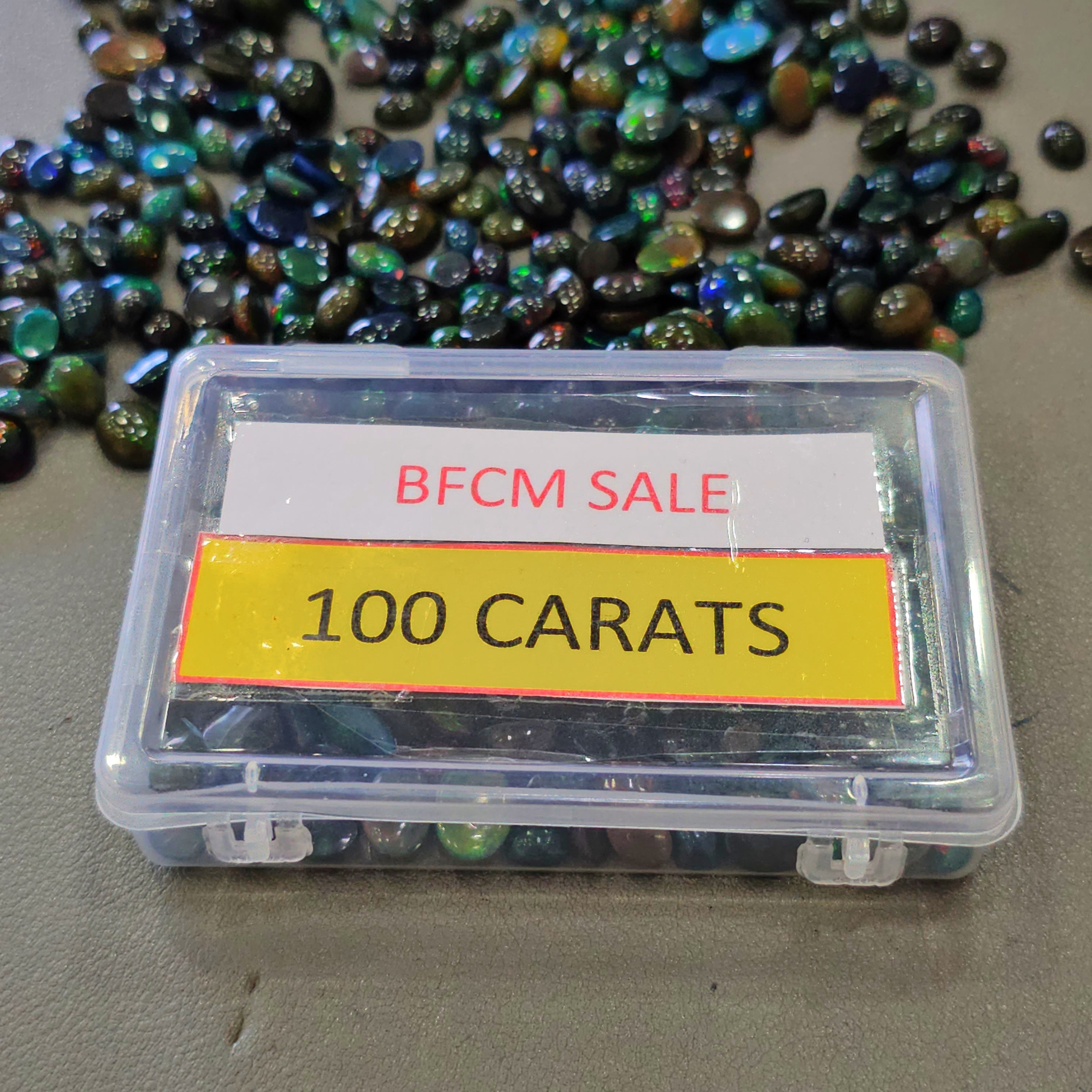 Week 1: 50Cts of Natural Black Opal Cabochons | 5–9mm | 50–60 Pcs | M