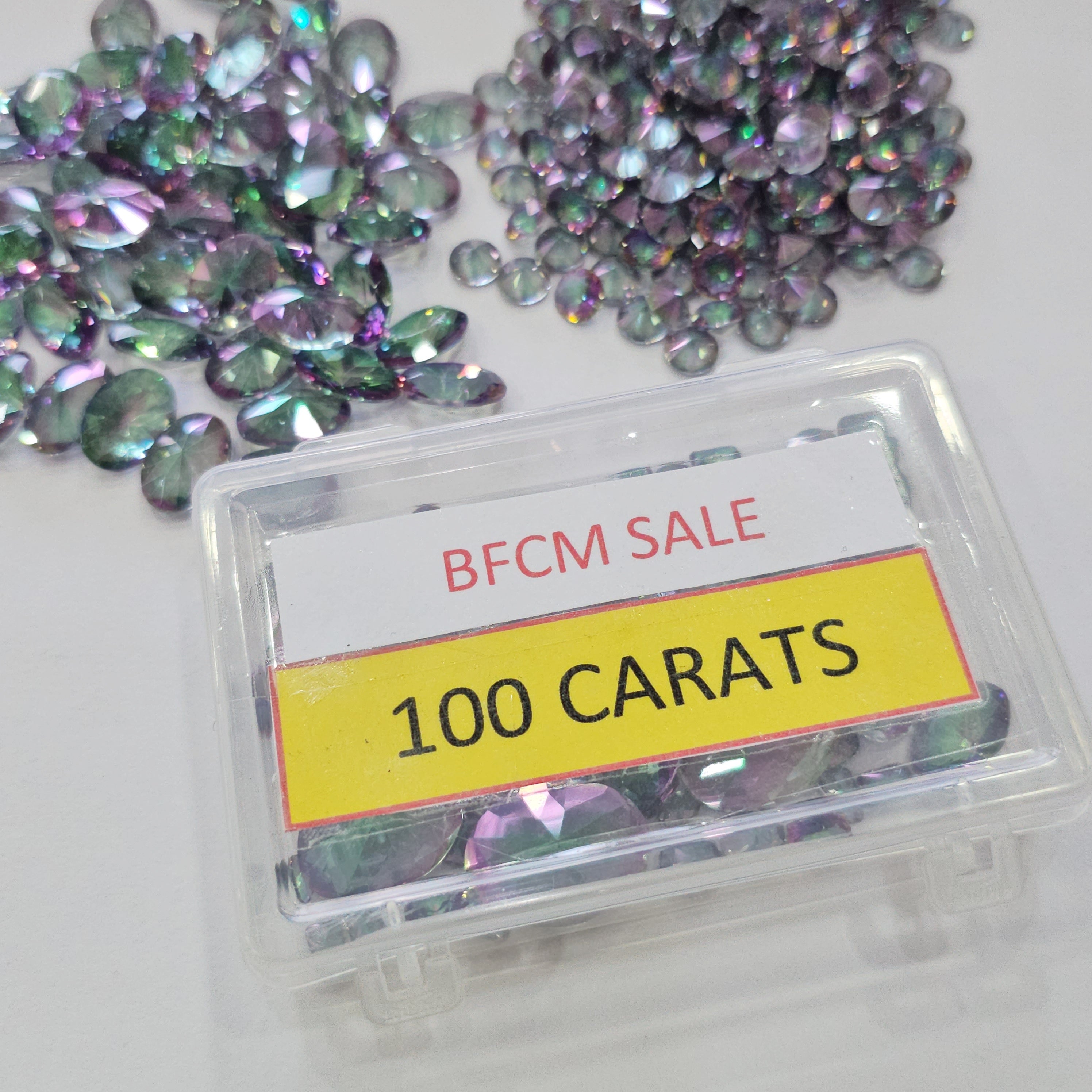 Week2: 100Cts Mystic Quartz Faceted Gemstones | 6–20mm | 70–80 Pcs | Mixed Shapes