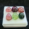 6 Pcs Natural Multi Tourmaline Cabochon | Mix | Size: 13-15mm