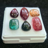 6 Pcs Natural Multi Tourmaline Cabochon | Mix | Size: 12-19mm