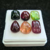6 Pcs Natural Multi Tourmaline Cabochon | Mix | Size: 11-15mm