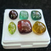 6 Pcs Natural Multi Tourmaline Cabochon | Mix | Size: 11-14mm