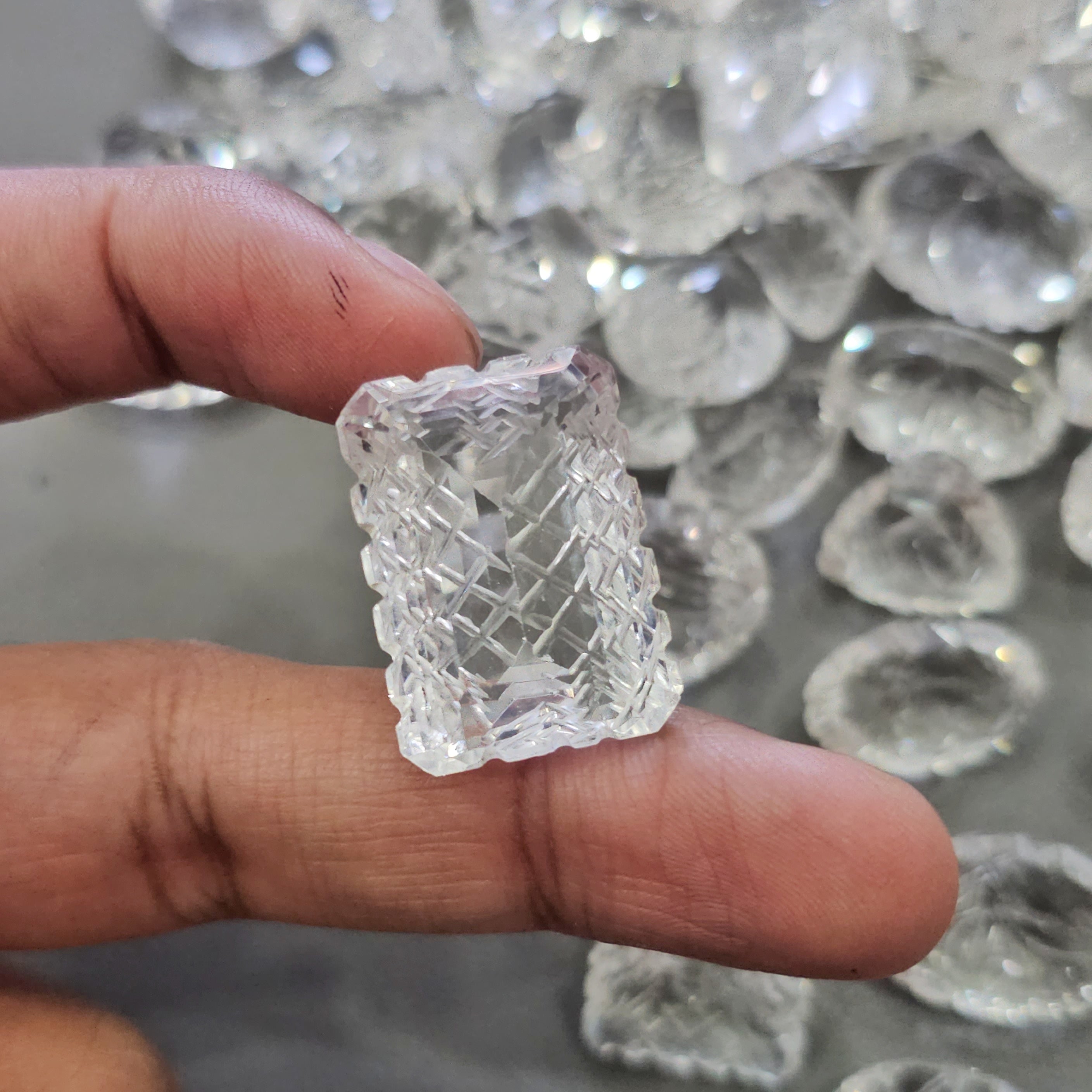 10 Pcs of Carved Clear Quartz | Randomly picked 20-30mm
