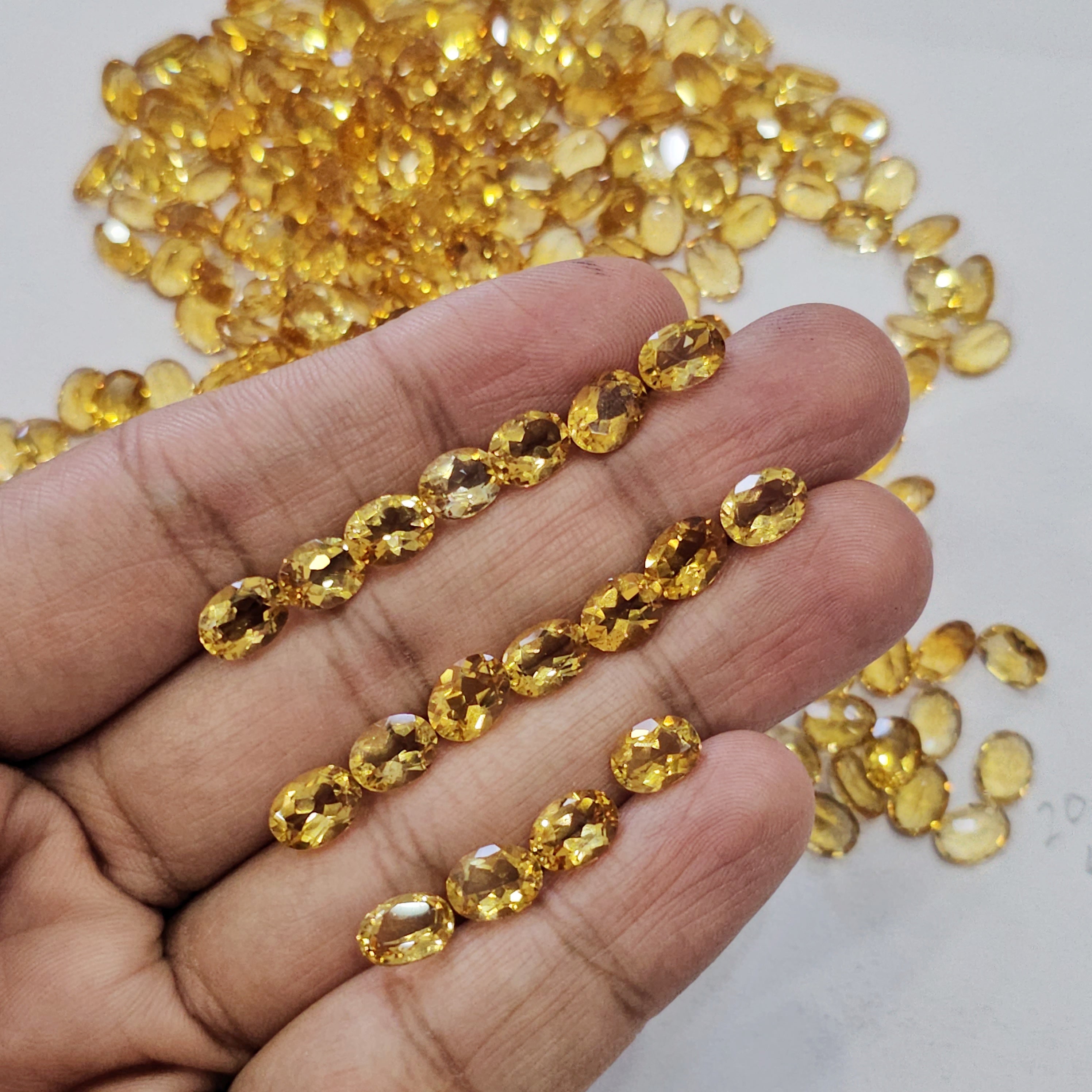 50 Carats of Natural Citrine Ovals 8x6mm | 40 Pcs flawless