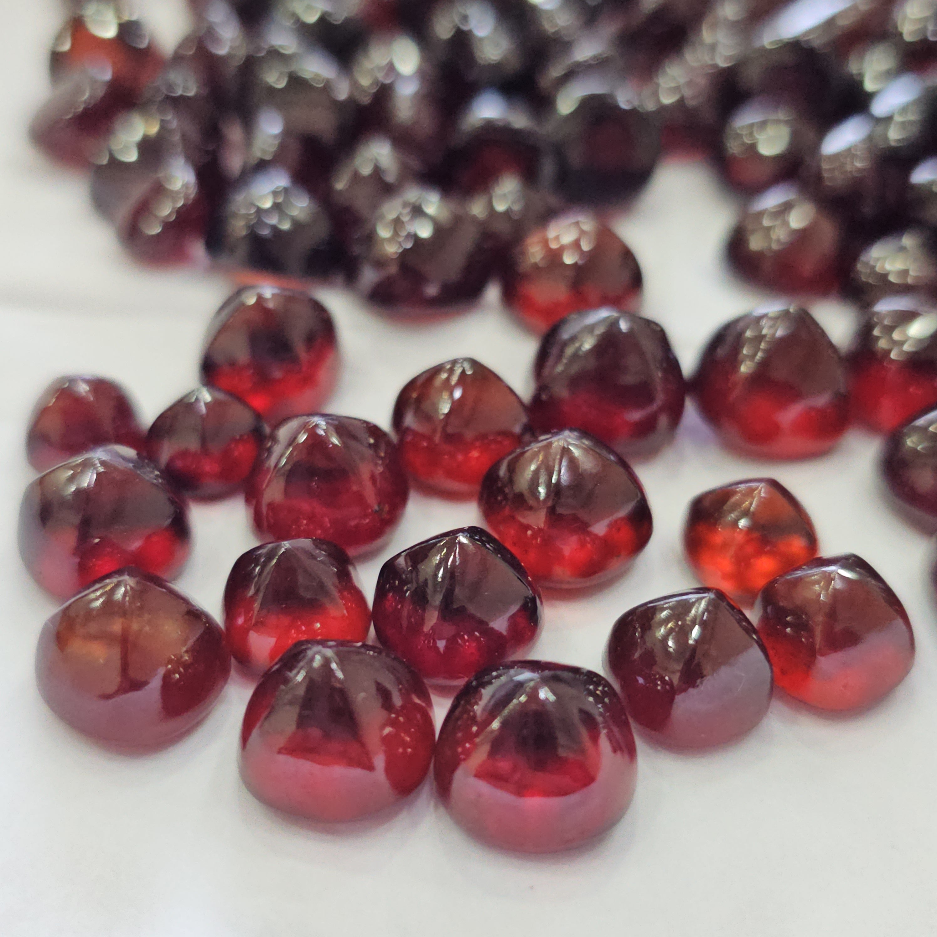 5 Pcs Natural Garnet Sugarloafs | 9mm to 12mm | Mozambique