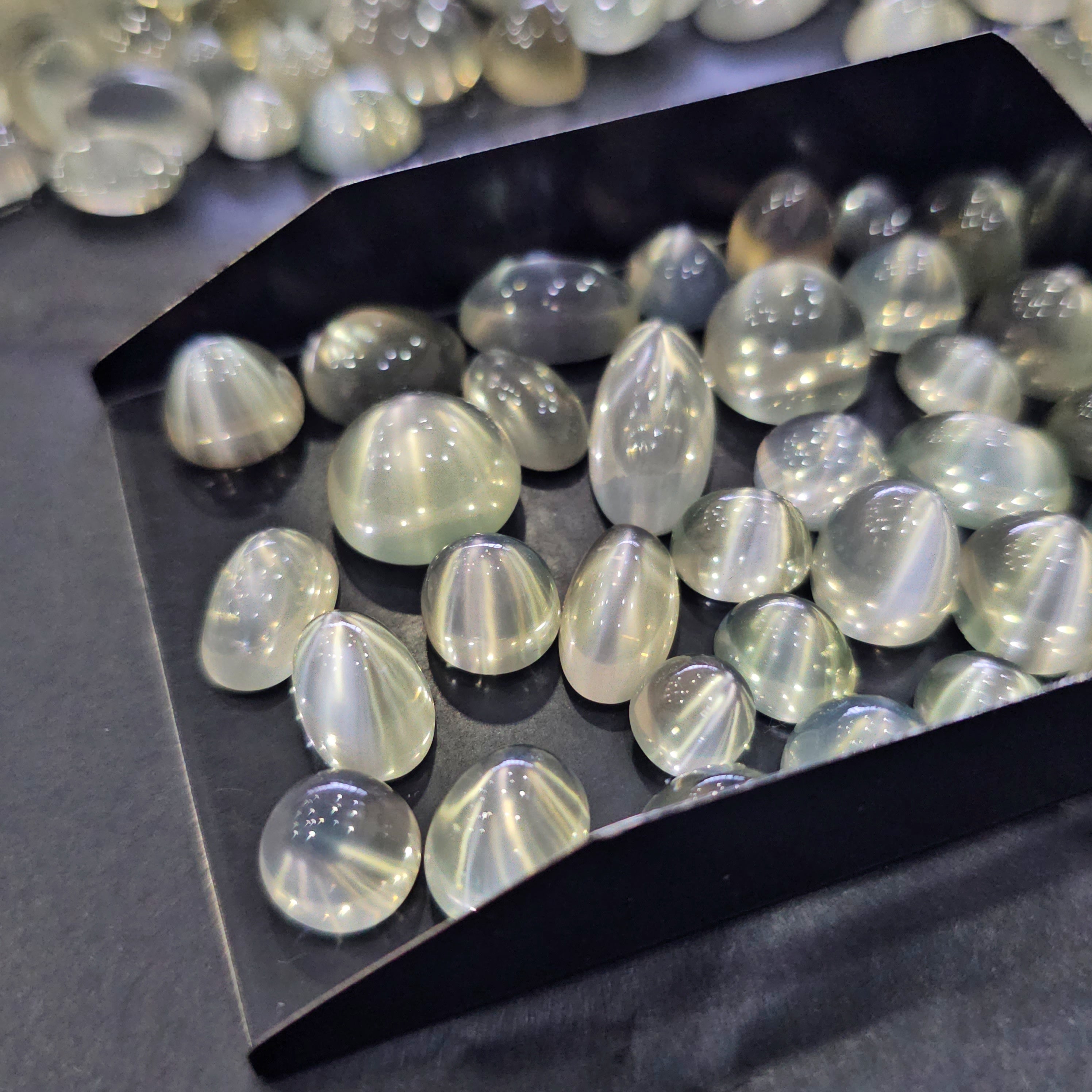Rare: 5 Pcs Silver Moonstone from Ceylon | Top Grade |9-14mm