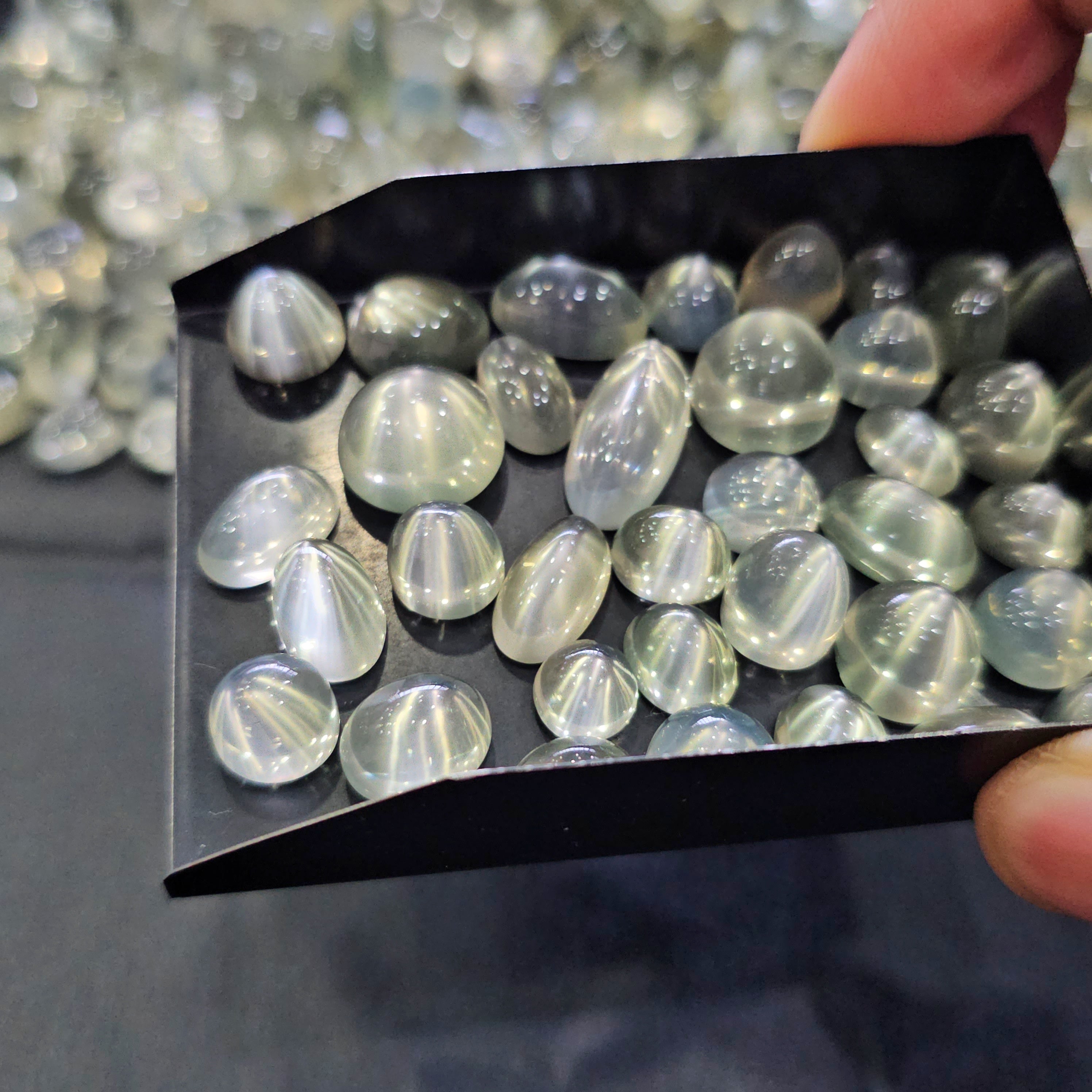 Rare: 5 Pcs Silver Moonstone from Ceylon | Top Grade |9-14mm