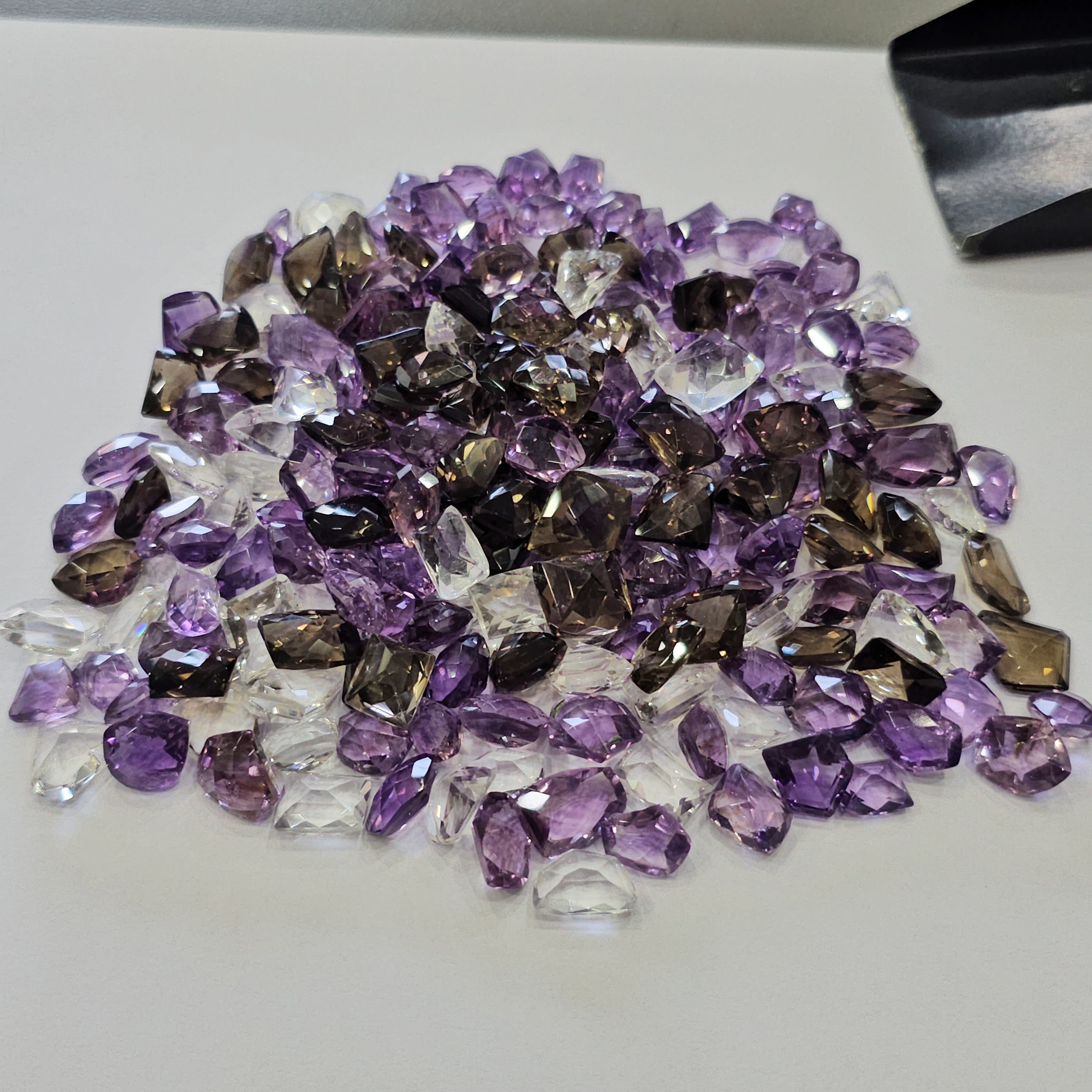 100 Carats of Fancy Cut mix | Amethyst, Ametrine, Topaz, Smoky Quartz | 20-25pcs