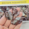 500 Grams Natural Brown Aquaprase Cabochons | 1"–2" Inches | 60–80 Pcs | Mixed Shapes